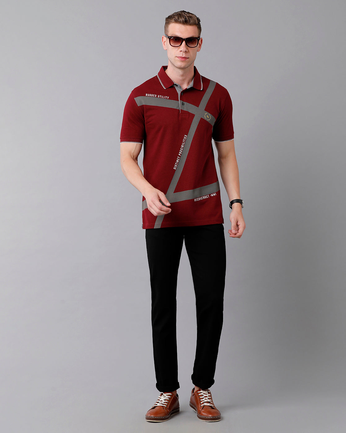 Classic Polo Men's Cotton Solid Slim Fit Black Color Trousers | Tn2-08 C