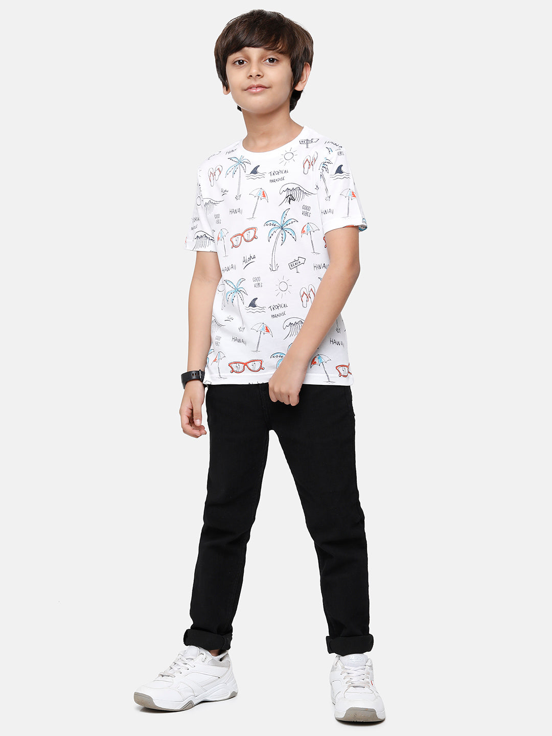 CP Boys 100% Cotton Printed Slim Fit Round Neck T-Shirt T-shirt Classic Polo 