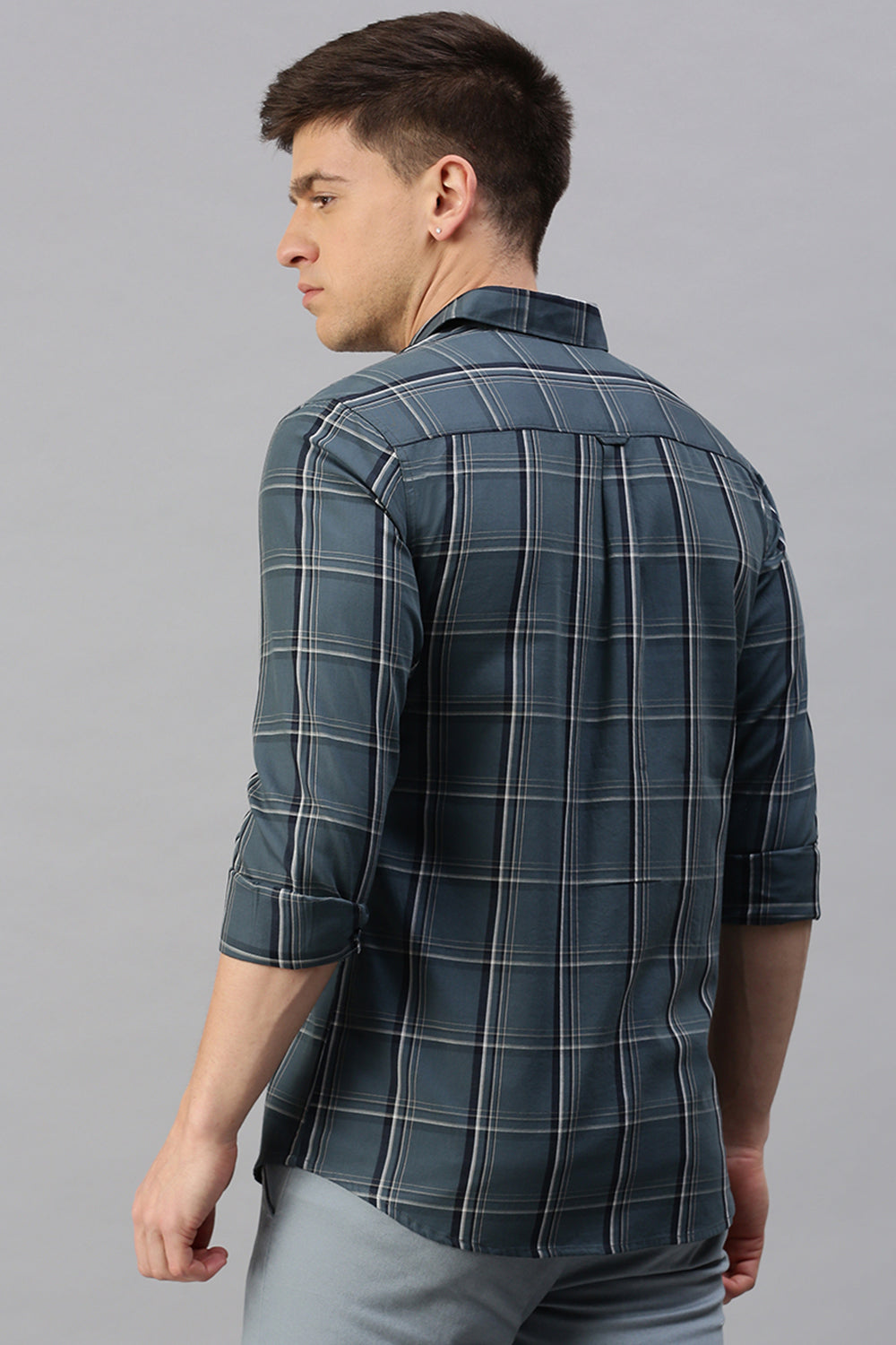 Classic Polo Men's Cotton Full Sleeve Checked Slim Fit Polo Neck Multicolur Woven Shirt | So1-160 A