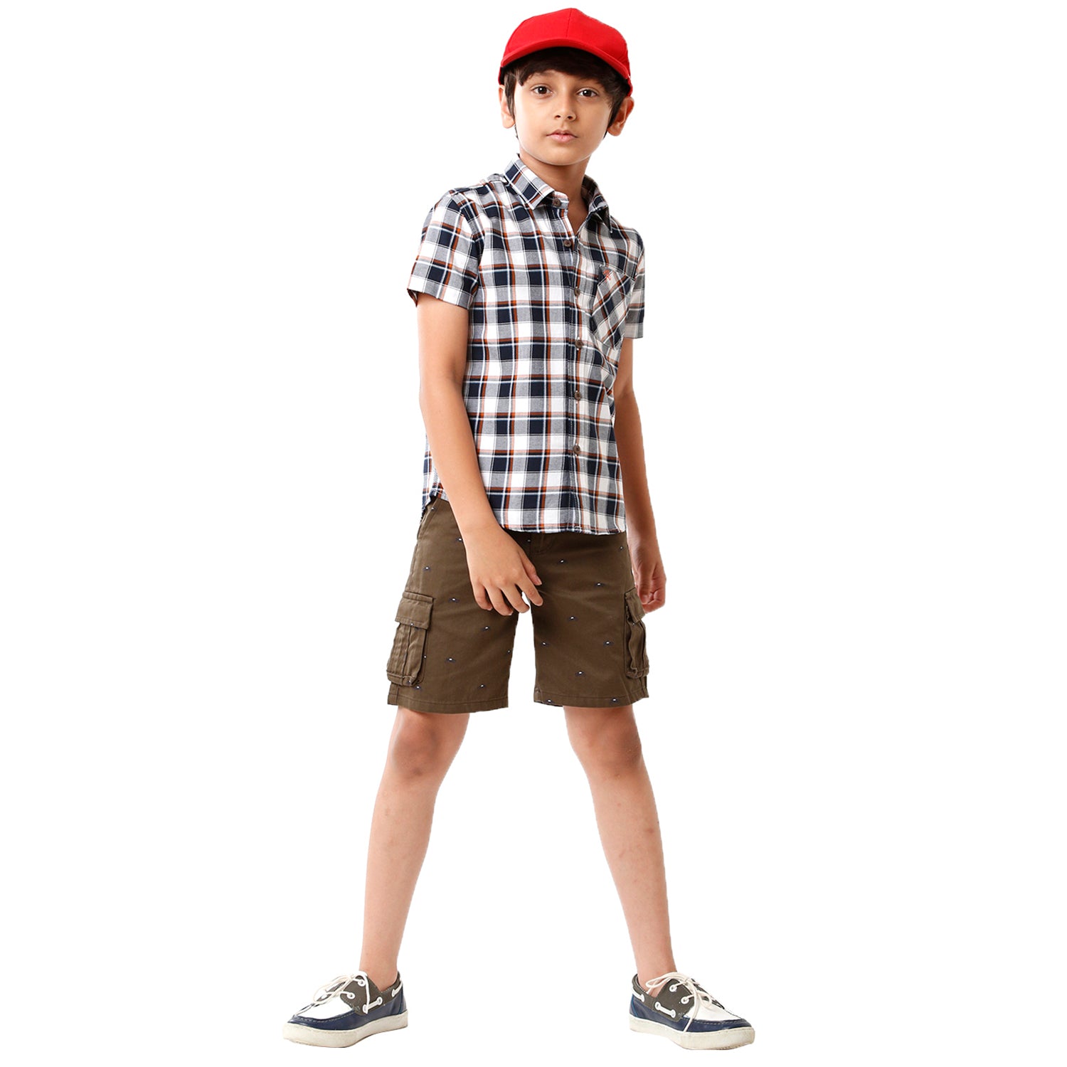 Classic Polo Bro Boys Checked Half Sleeve Slim Fit Blue Color Shirt - BBSH S2 11 A Shirts Classic Polo 