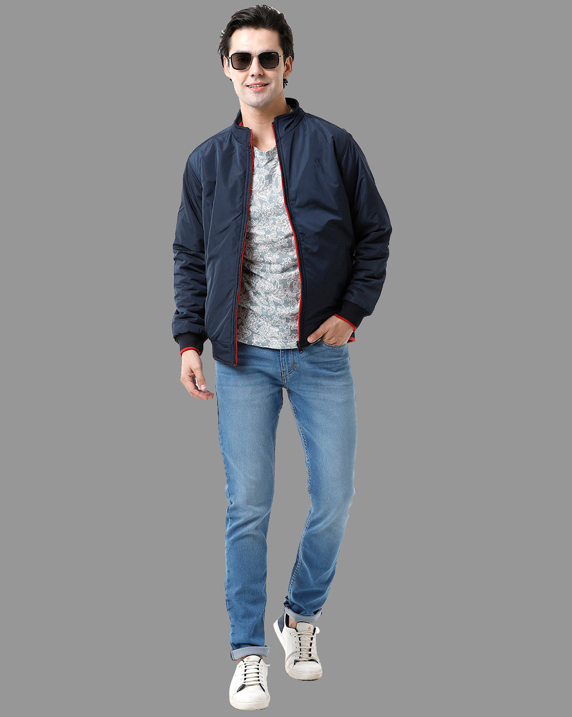 Classic Polo Mens Cotton Full Sleeve Solid Slim Fit Round Neck Multicolor Reversable Jackets | Cpj 21 Fs 441