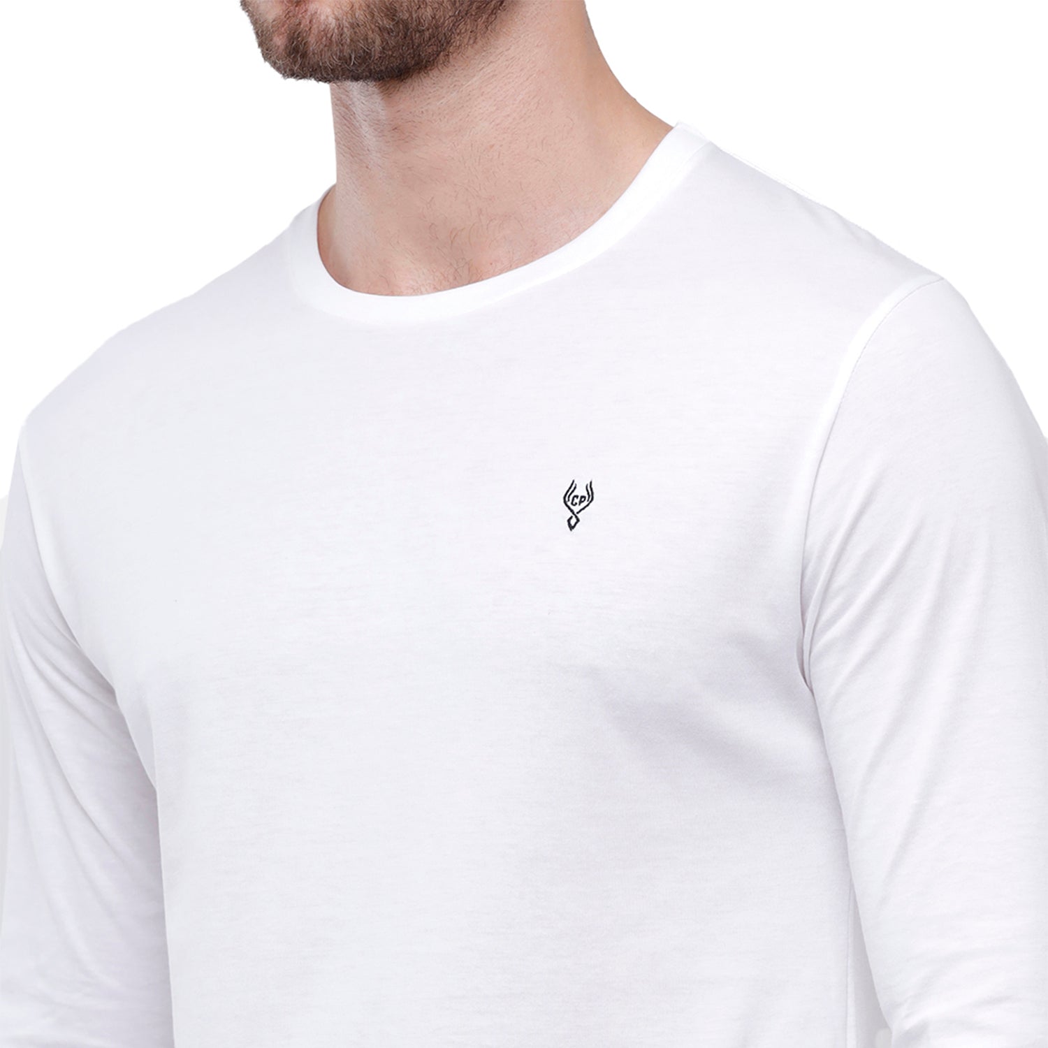 Classic polo Men's White Single Jersey Crew Neck Full Sleeve Slim Fit T-Shirt - Comet 01 T-shirt Classic Polo 