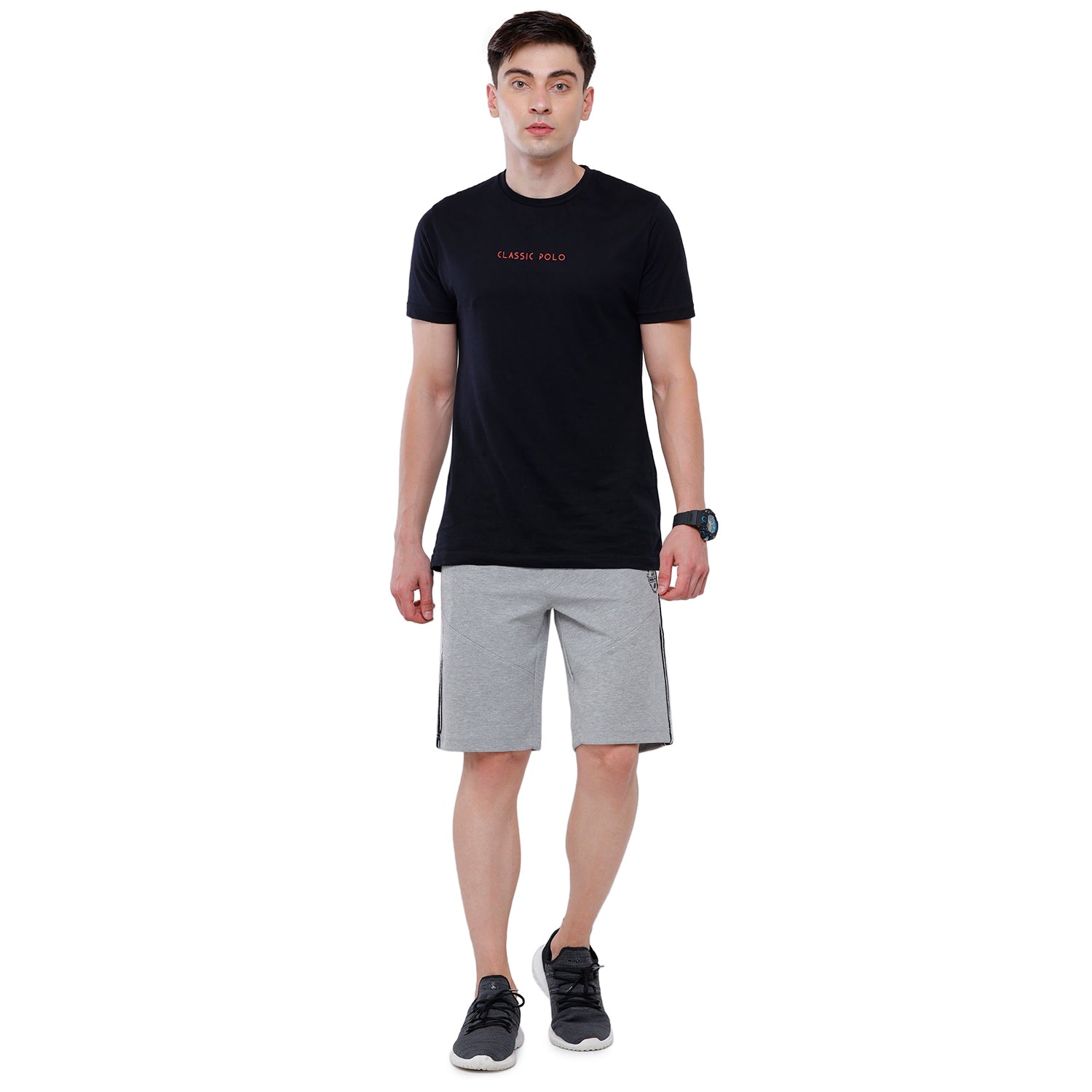 Classic Polo Men's White Melange Printed Slim Fit Stylish Shorts - Cielo - 03 B Shorts Classic Polo 