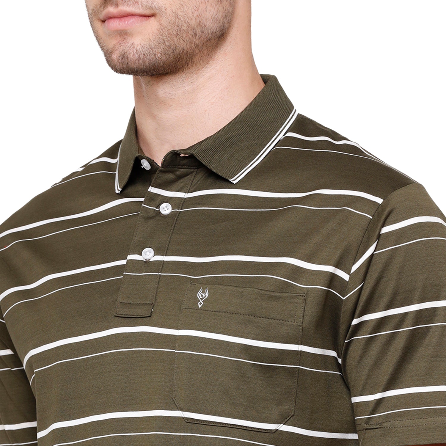 Classic Polo Mens Striped Authentic Fit Half Sleeve Premium Green Stripe T-Shirt - Ultimo - 256 A T-shirt Classic Polo 