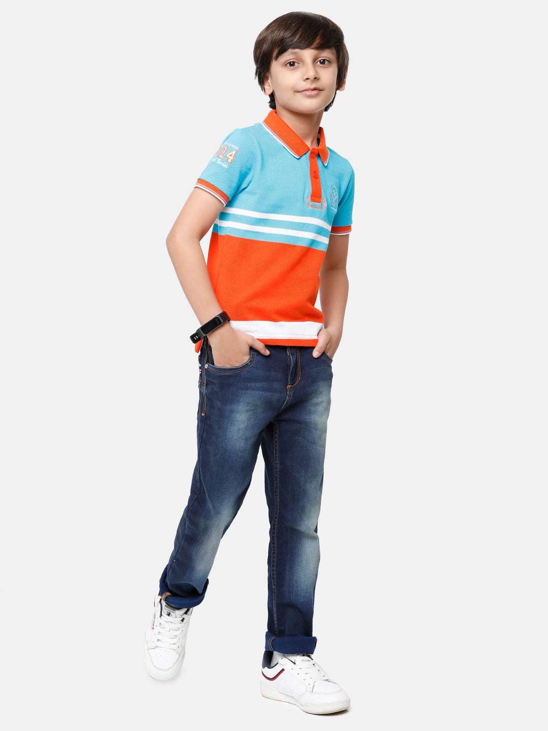 CP Boys Multi Stripes Slim Fit Polo Neck T-Shirt T-shirt Classic Polo 