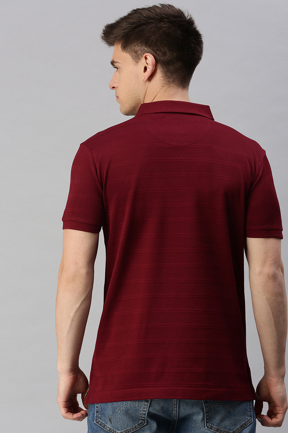Classic Polo Men's Cotton Half Sleeve Solid Slim Fit Polo Neck Maroon Color T-Shirt | Prm - 753 G