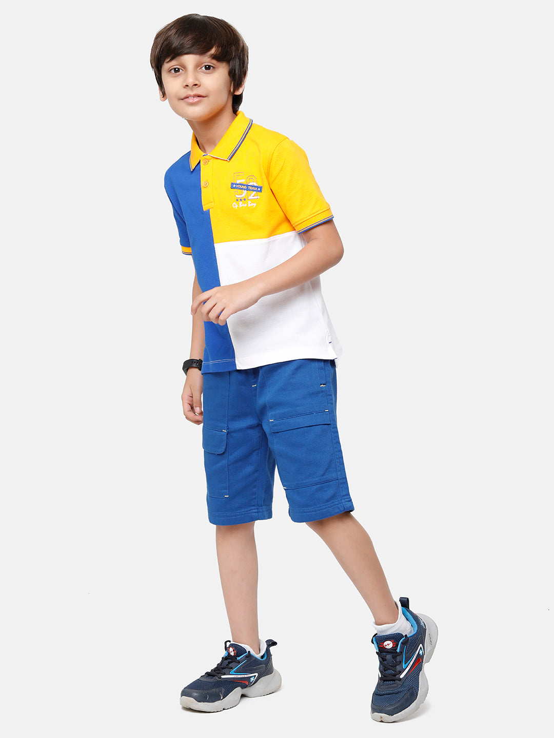 CP Boys Multicolor Color Block Slim Fit Polo Neck T-Shirt T-shirt Classic Polo 