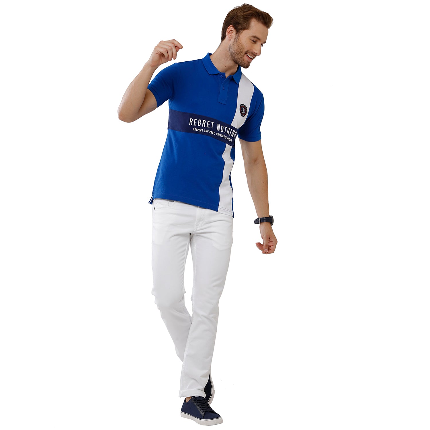 Classic Polo Bro Mens 100% Cotton Color Block Half Sleeve Slim Fit Polo Neck Multicolor T-Shirt (BRP - 321 B SF P) Classic Polo 