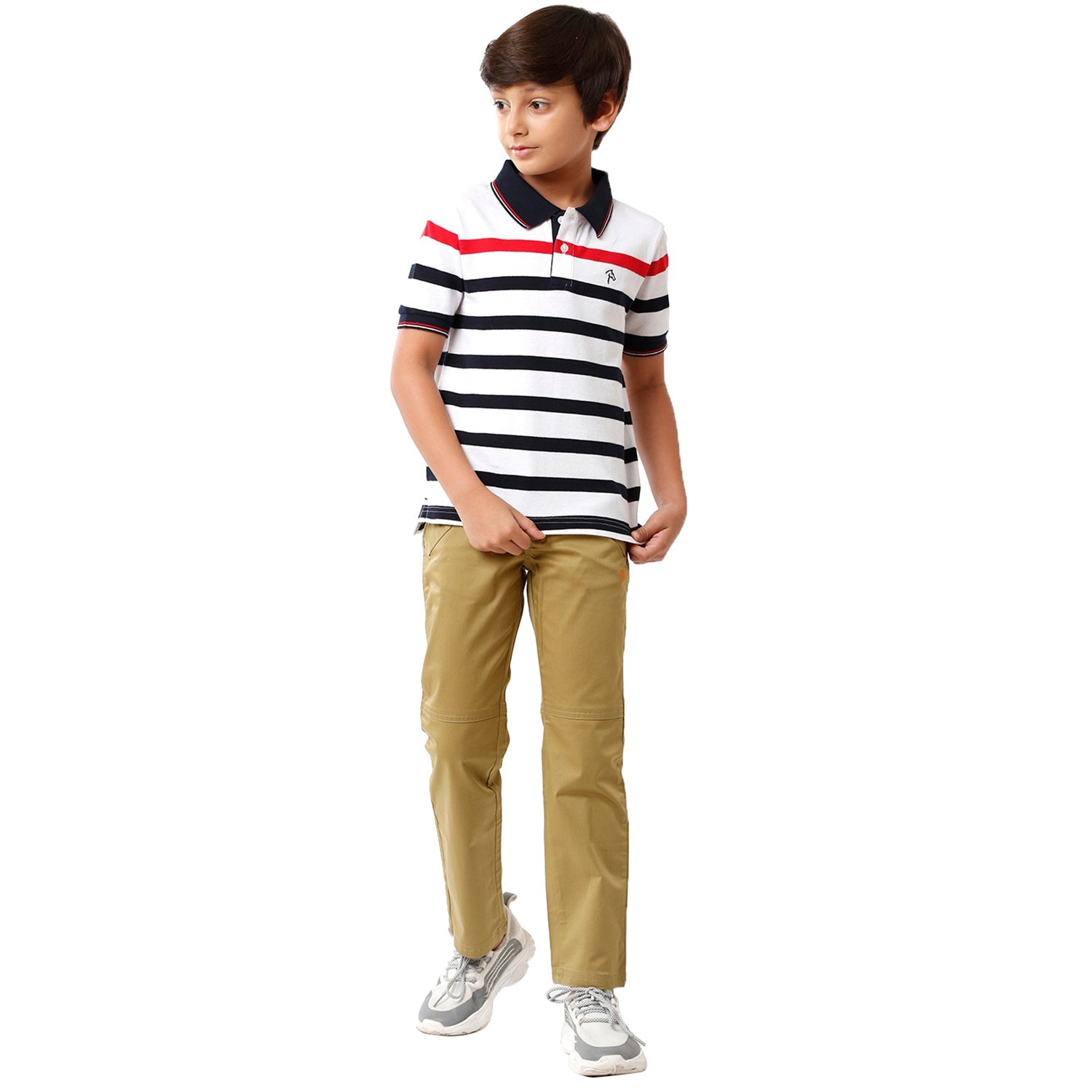 Classic Polo Bro Boys Cotton Solid Slim Fit Olive Green Color Trouser - BBTR S1 06A Pants Classic Polo 