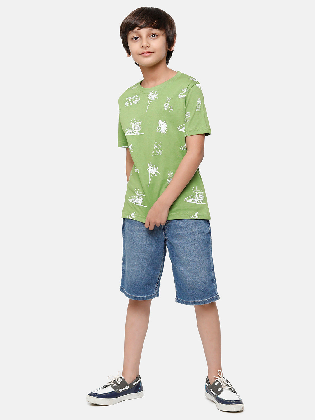 CP Boys 100% Cotton Printed Half Sleeve Slim Fit Round Neck T-Shirt T-shirt Classic Polo 