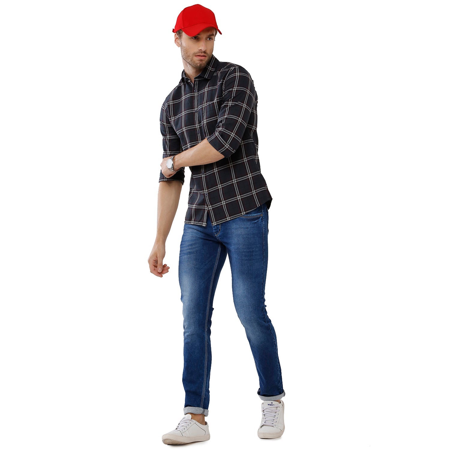 Classic Polo Bro Mens Checked Full Sleeve Slim Fit Black Color Woven Shirt -SBN1 68 A Shirts Classic Polo 