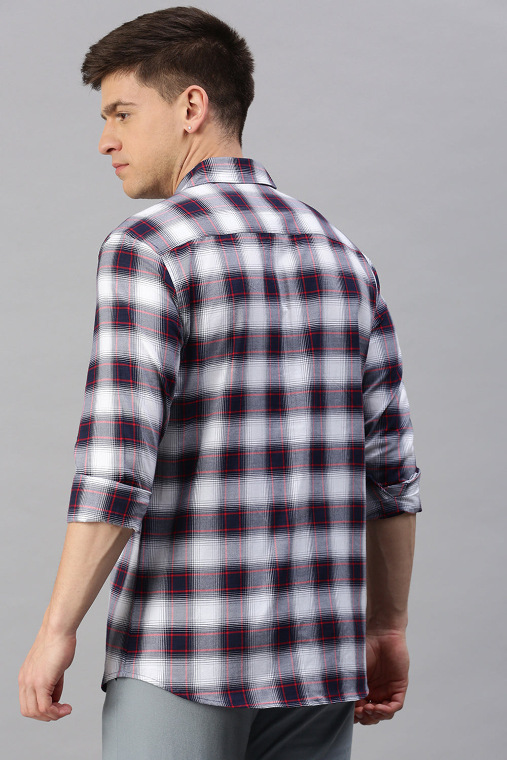 Classic Polo Men's Cotton Full Sleeve Checked Slim Fit Polo Neck Multicolur Woven Shirt | So1-157 A