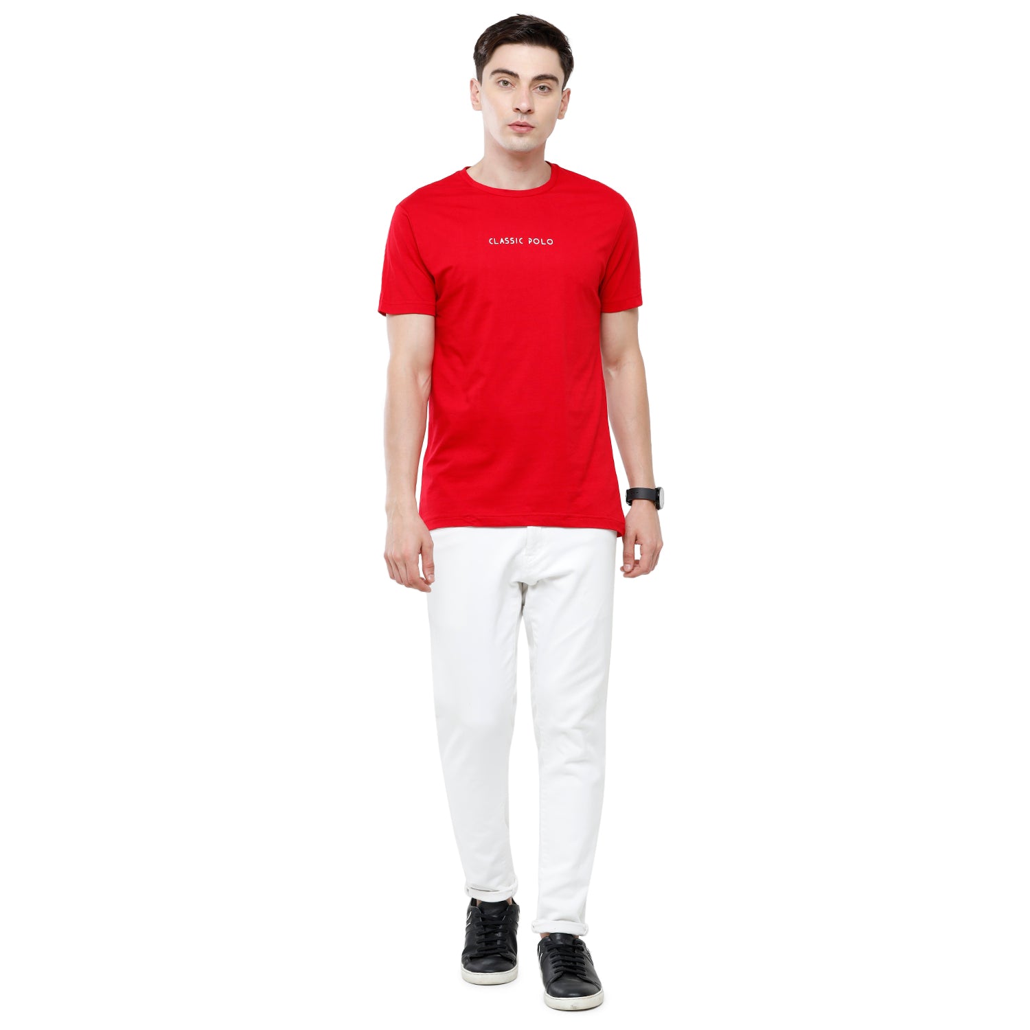 Classic polo Men's Basic Solid Single Jersey Crew Half Sleeve Slim Fit T-Shirt ( Trio Pack) - Ceres - 04 Classic Polo 