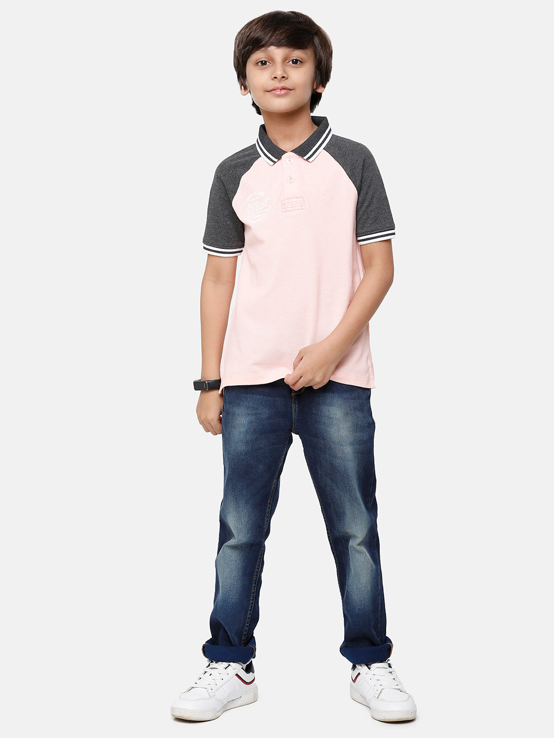 CP Boys Multicolor Colorblock Slim Fit Polo Neck T-Shirt T-shirt Classic Polo 