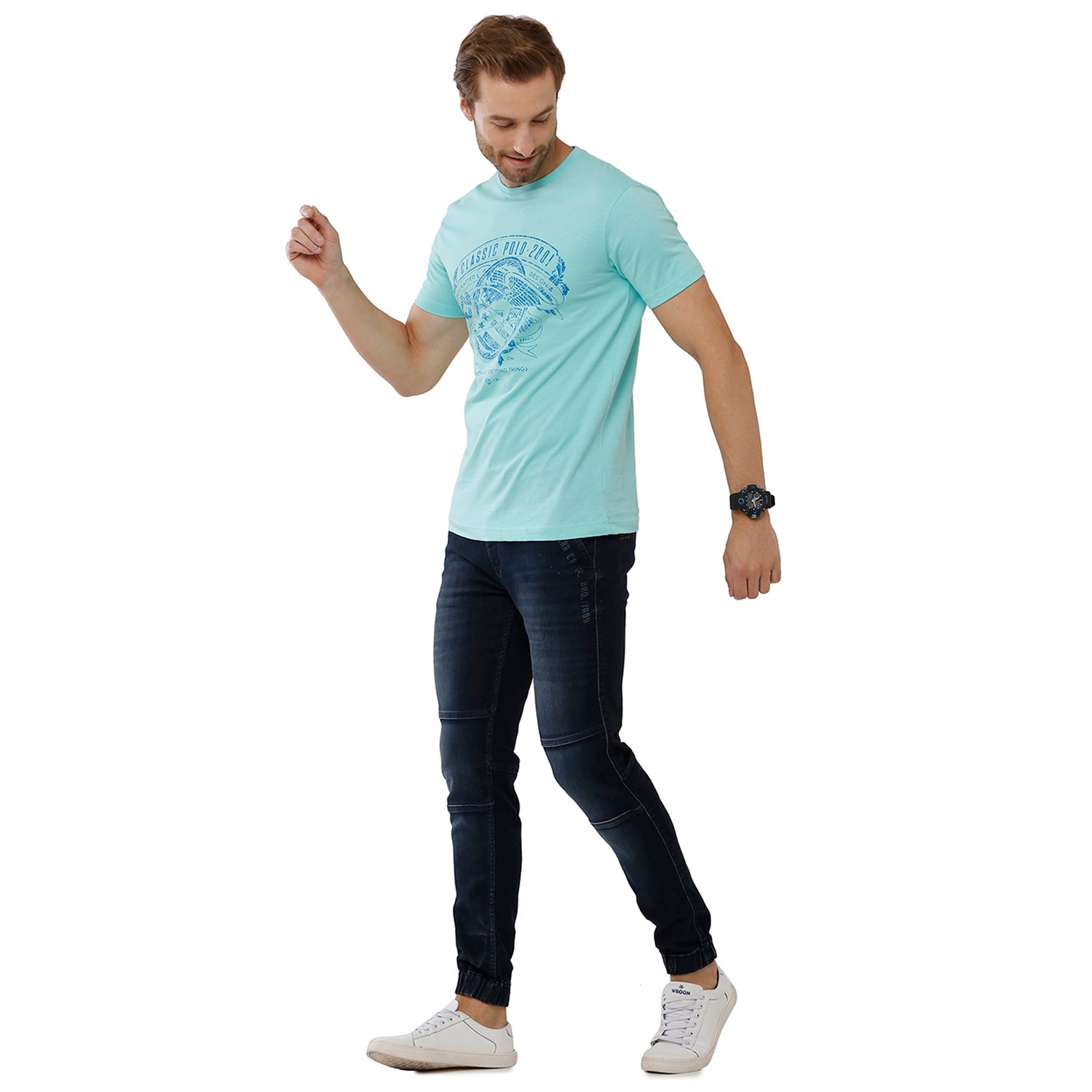 Classic Polo Bro Mens 100% Cotton Solid Slim Fit Blue Color Denim (BDN1-16 B-DKT-JO-LY) Classic Polo 