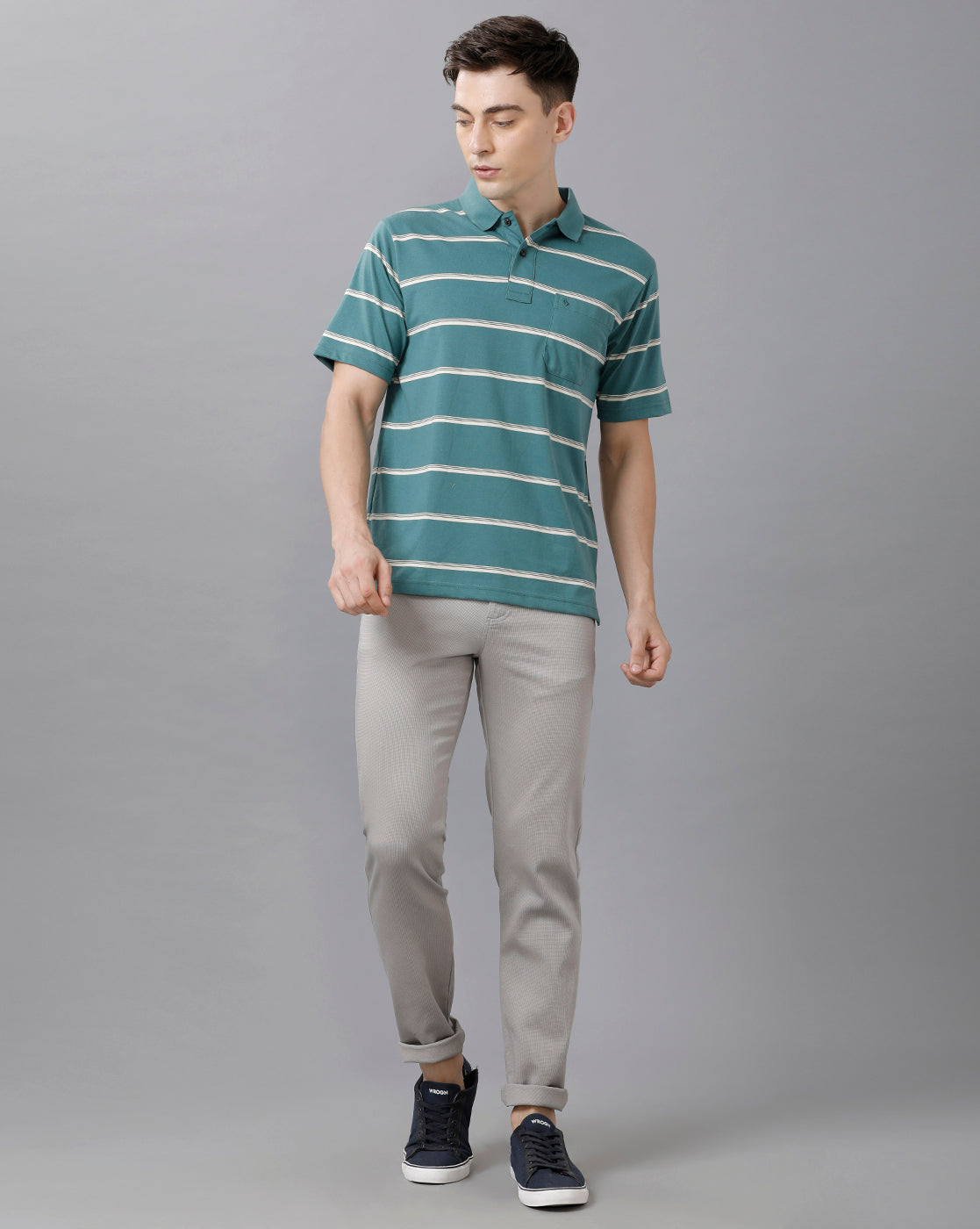 CP BRO Men's Cotton Solid Slim Fit Grey Color Trousers | Tbn2 14 B