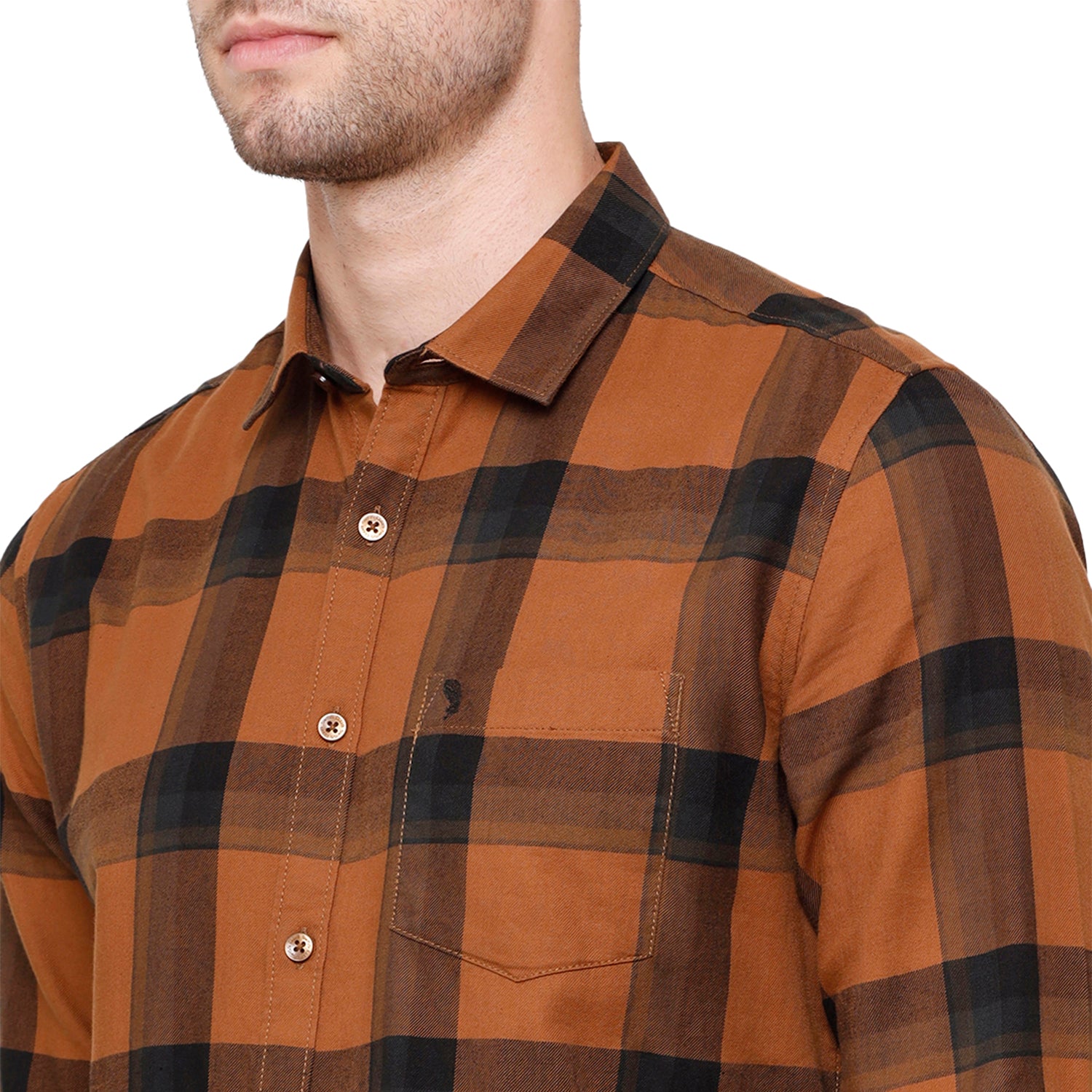 Swiss Club Men's Brown Checkered Slim Fit Casual Half Sleeve Shirt - S-SC-88 A Shirts Swiss Club 