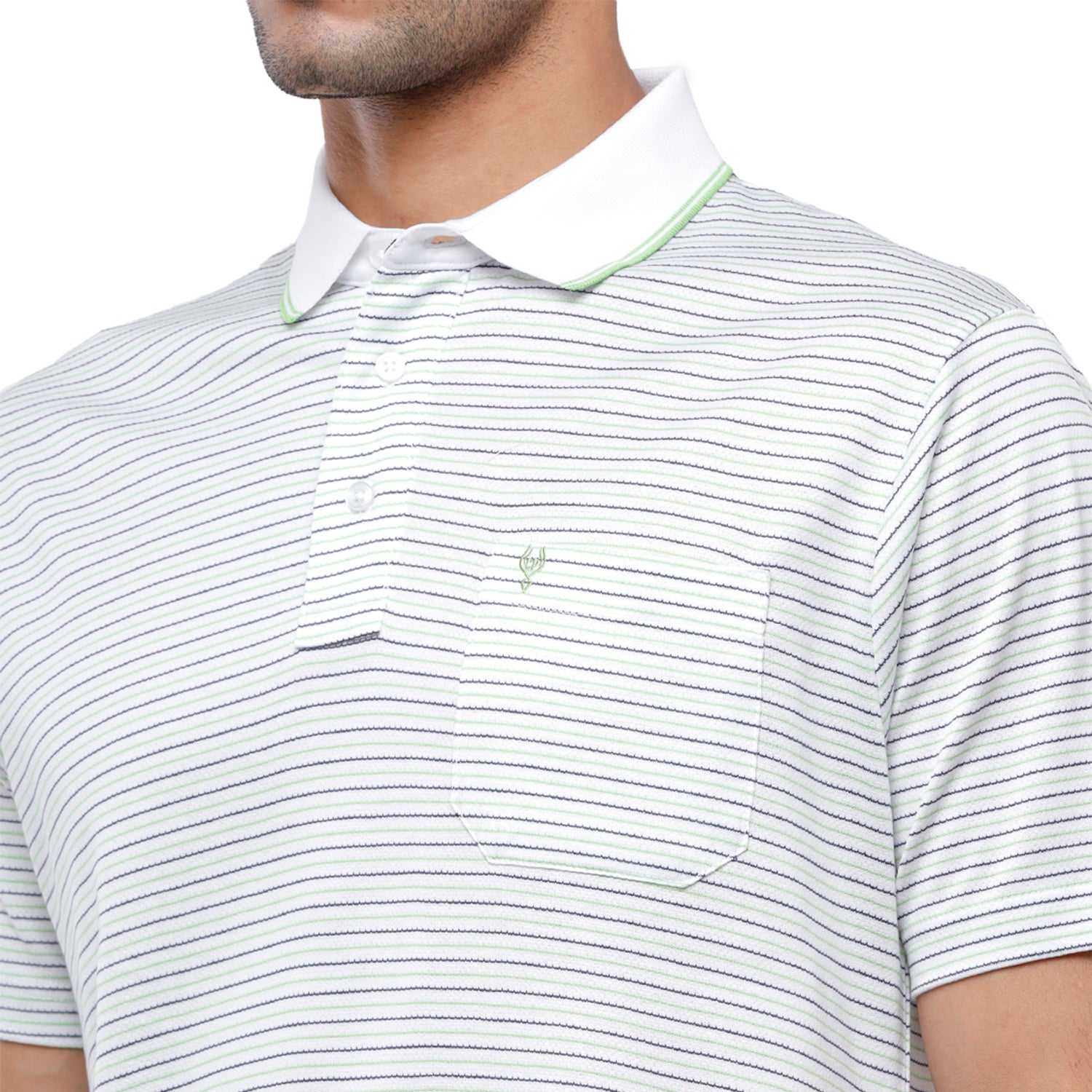 Classic Polo Mens Striped Authentic Fit Half Sleeve Premium White Stripe T-Shirt - Ultimo - 261 A T-shirt Classic Polo 