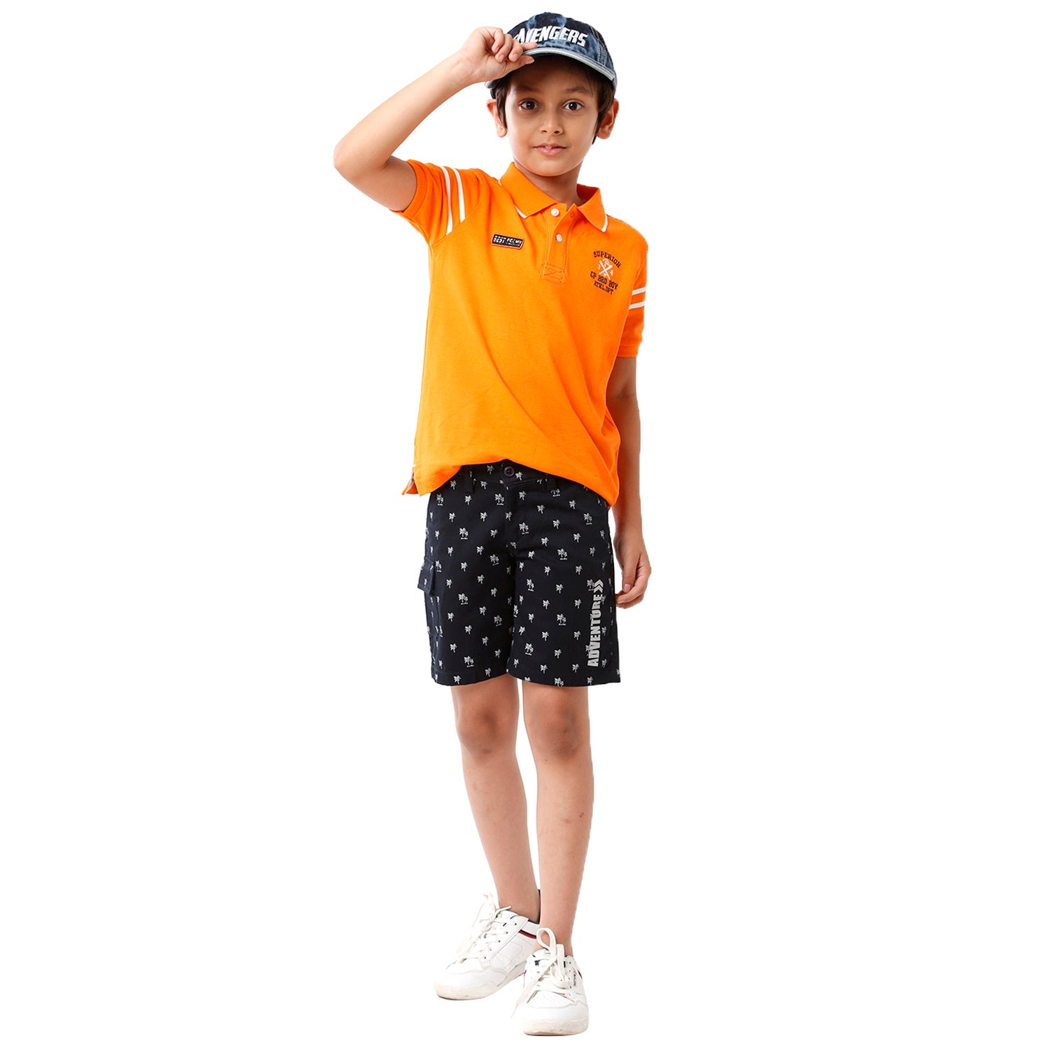 Classic Polo Bro Boys Printed Slim Fit Navy Color Cotton Shorts - BBSHRT S2 1D Shorts Classic Polo 
