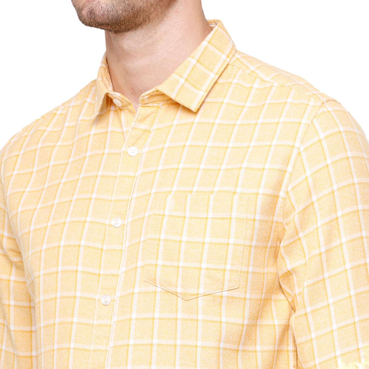 Swiss Club Men's Yellow Checkered Slim Fit Casual Half Sleeve Shirt - S-SC-89 A Shirts Swiss Club 