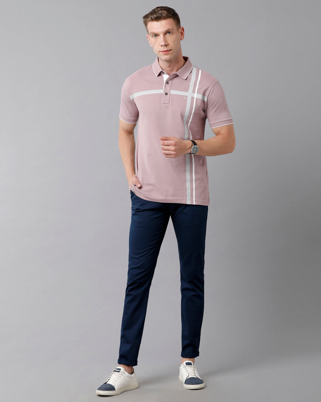 Classic Polo Men's Cotton Solid Slim Fit Navy Color Trousers | Tn2-02 B