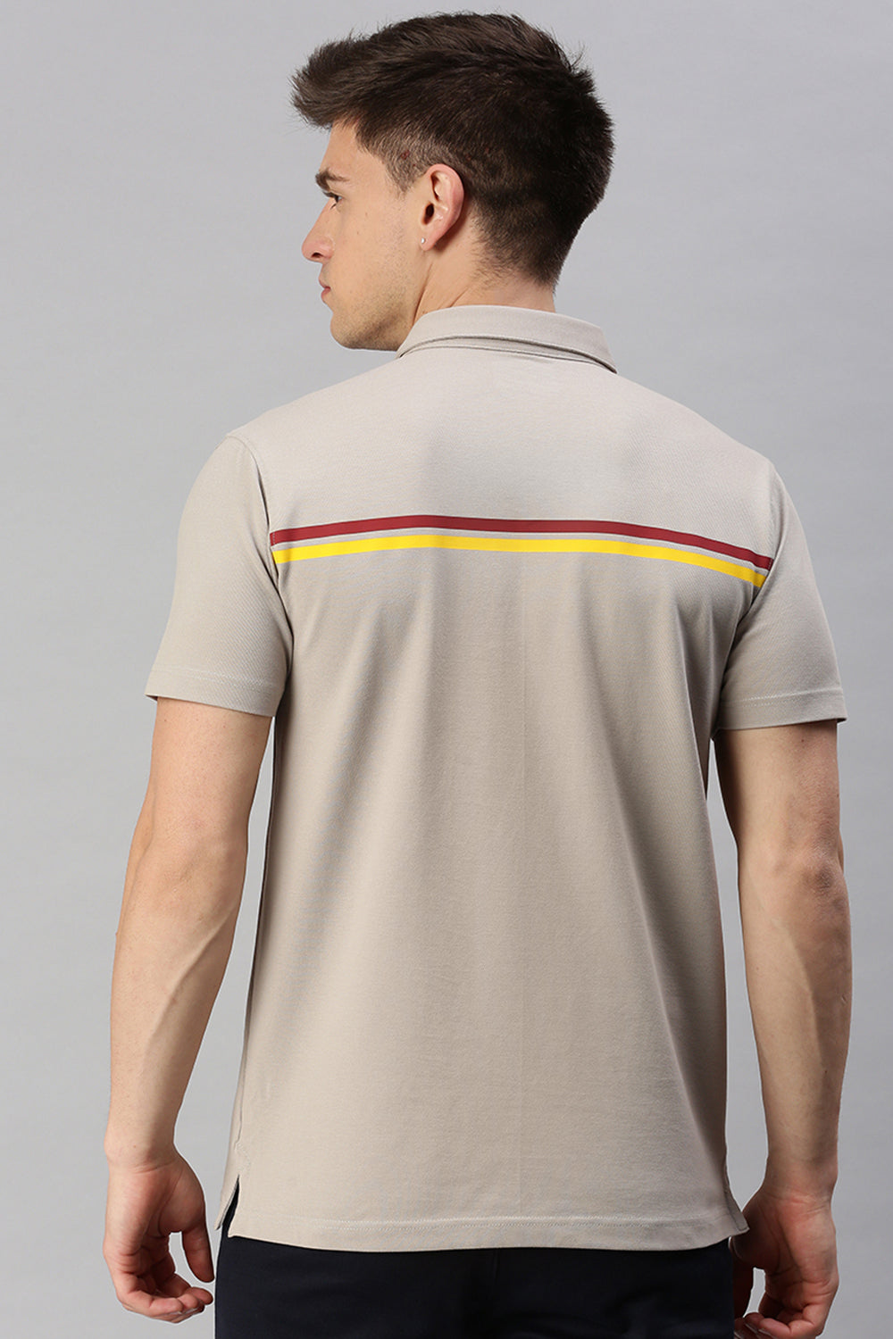 Classic Polo Men's Cotton Half Sleeve Printed Slim Fit Polo Neck Cream Color T-Shirt | Unico - 100 A