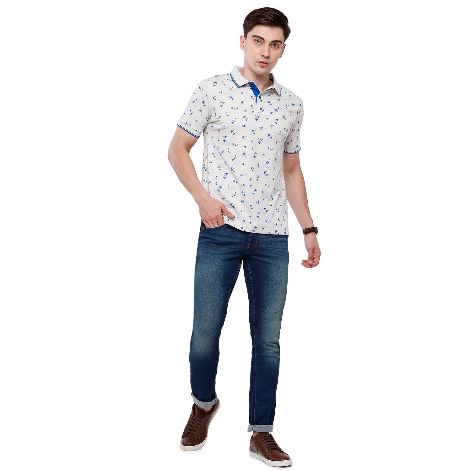 Classic Polo Mens Printed Half Sleeve Slim Fit T-Shirt (BELLO - 162 B SF P) T-shirt Classic Polo 