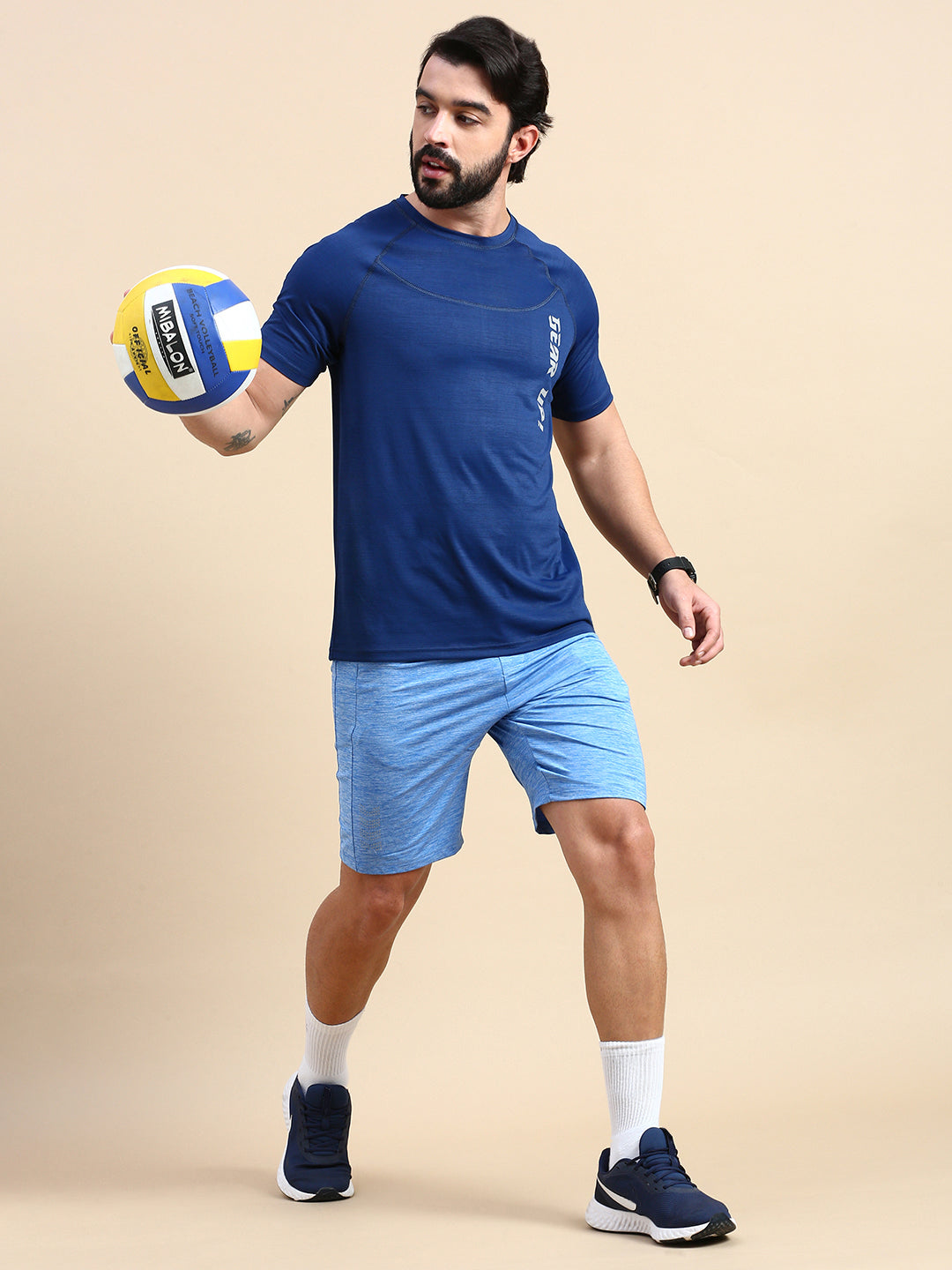 Classic Polo Men's Bottom Polyester Blue Slim Fit Active Wear Shorts | GEN-X-SHORTS-03 B