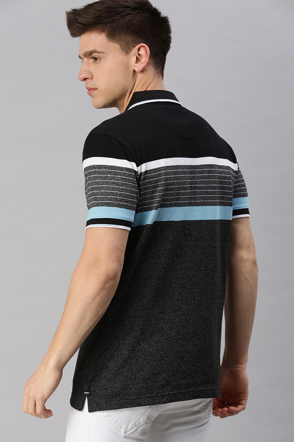 Classic Polo Men's Cotton Half Sleeve Striped Slim Fit Polo Neck Multicolor T-Shirt | Vta - 230 B