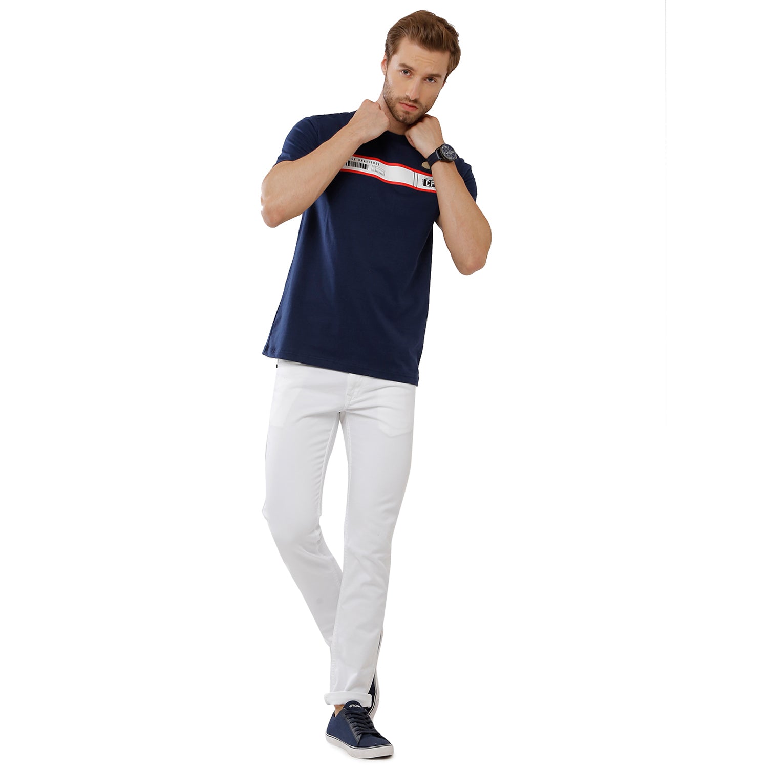 Classic Polo Mens 100% Cotton Solid Slim Fit White Color Denim (CPDN1-01 A-WHT-SL-LY) Jeans Classic Polo 