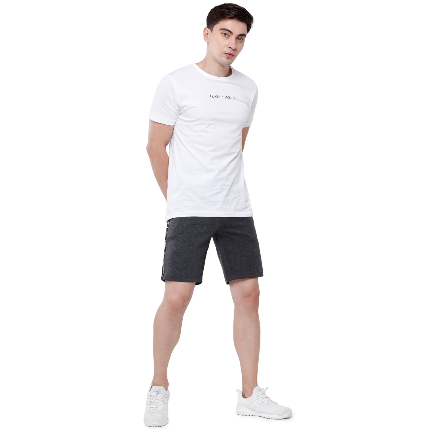Classic Polo Men's Denim Melange Printed Slim Fit Stylish Shorts - Cielo - 03 A shorts Classic Polo 