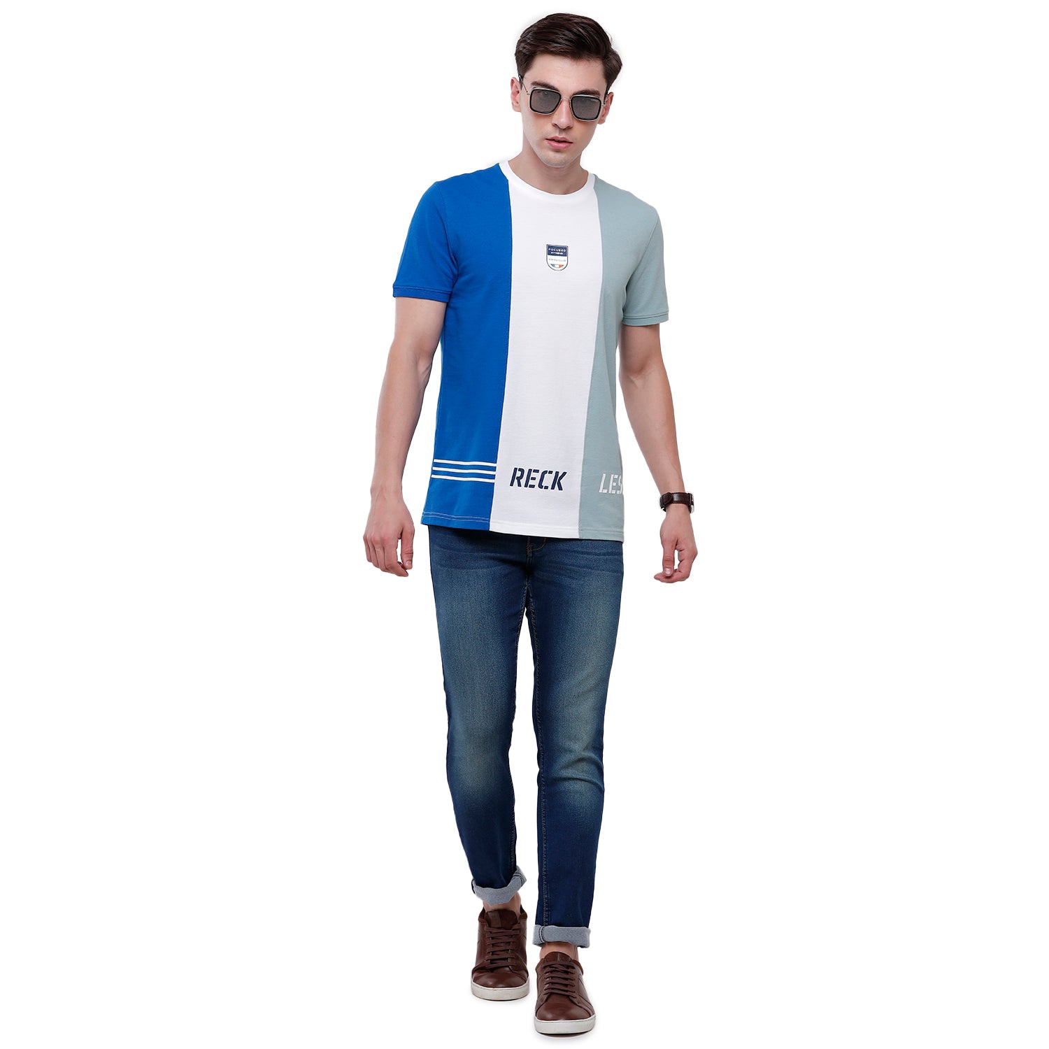 Swiss Club Mens Color Block Half Sleeve Slim Fit T-Shirt (CUB - 44 B SF C) T-shirt Swiss Club 