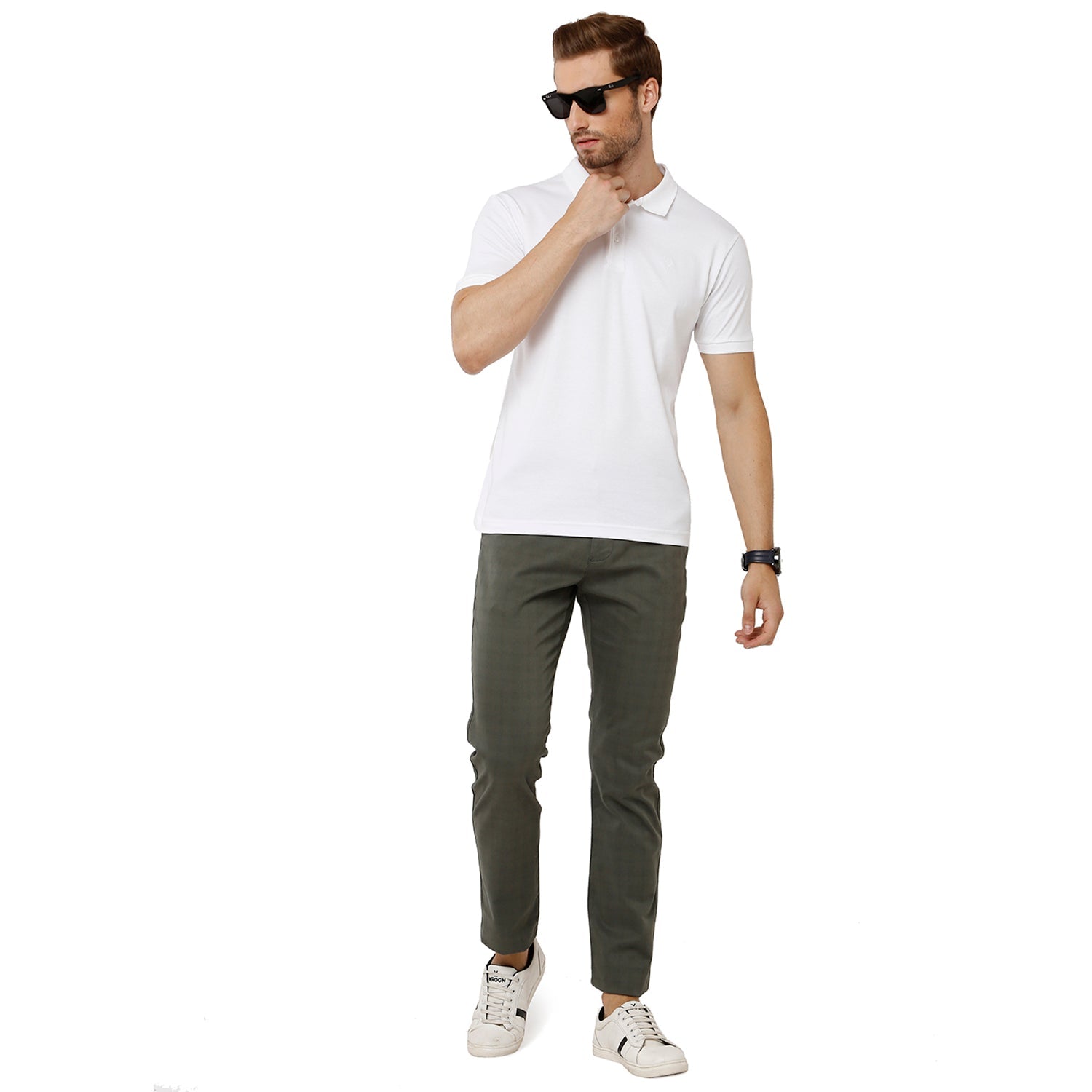 Classic Polo Mens 100% Cotton Half Sleeve Solid Slim Fit White Color Polo Neck T-Shirt - UNICO 59 A T-shirt Classic Polo 
