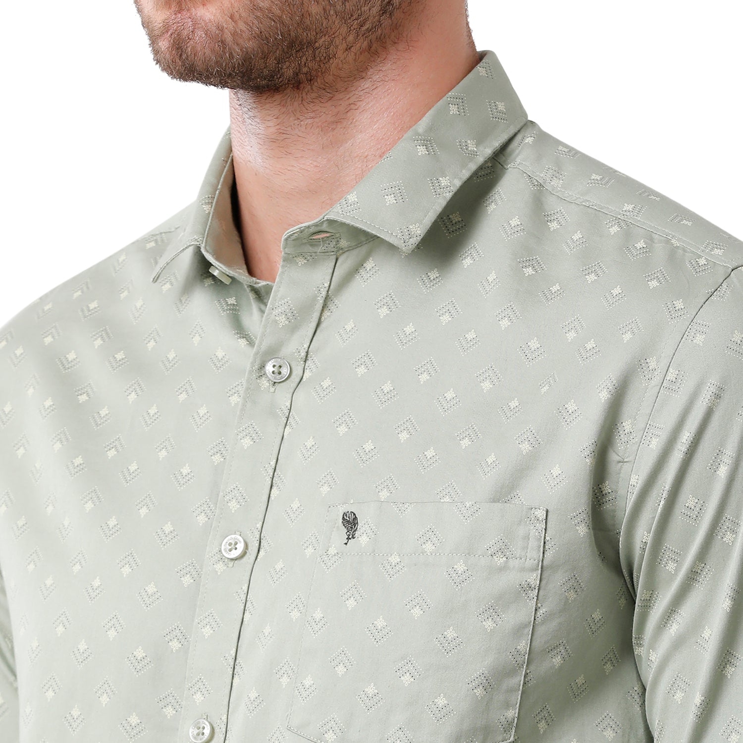 Swiss Club Mens Light Green Color Slim Fit Full Sleeve Shirt - S-SC-102 B-FS-PRT-BSL Shirts Swiss Club 