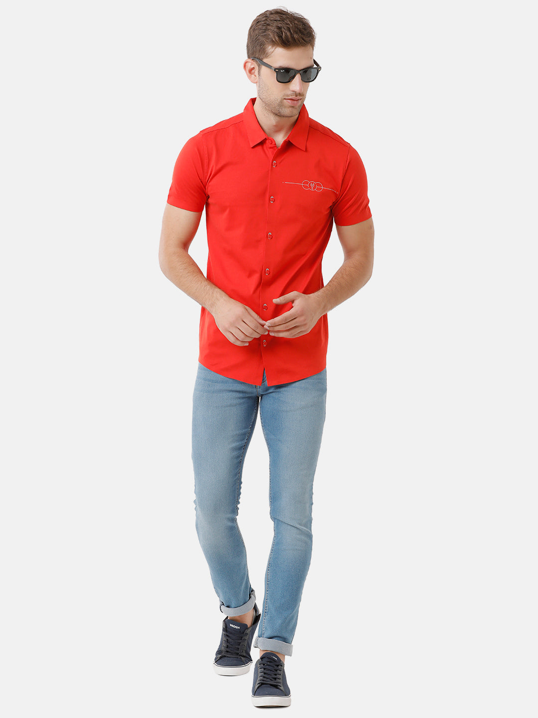Classic Polo Mens Cotton Half Sleeve Solid Slim Fit Polo Neck Red Color T-Shirt | Unico 07 B