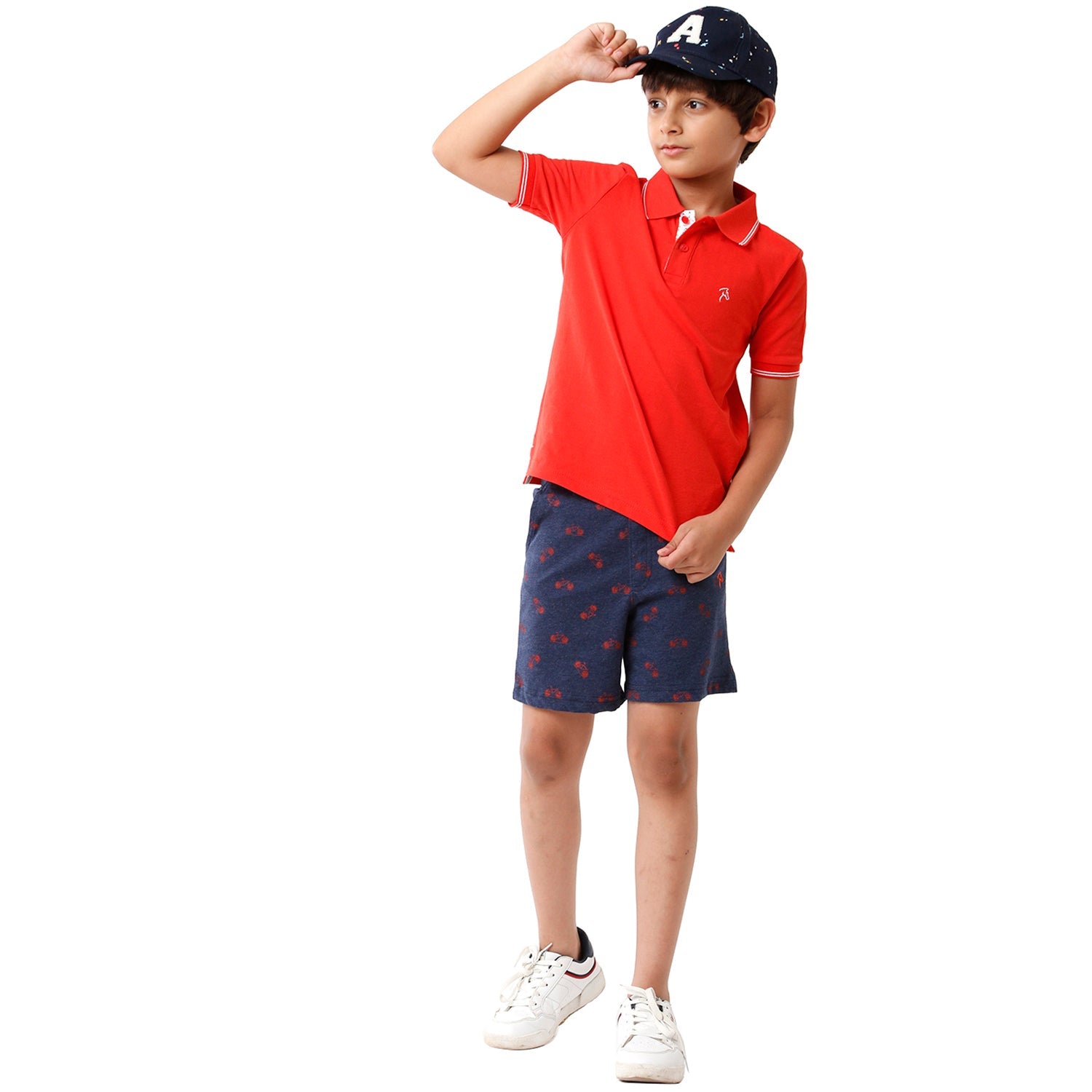 Classic Polo Bro Boys 100% Cotton Printed Slim Fit Blue Color Cotton Shorts - BBTS 03 A Shorts Classic Polo 