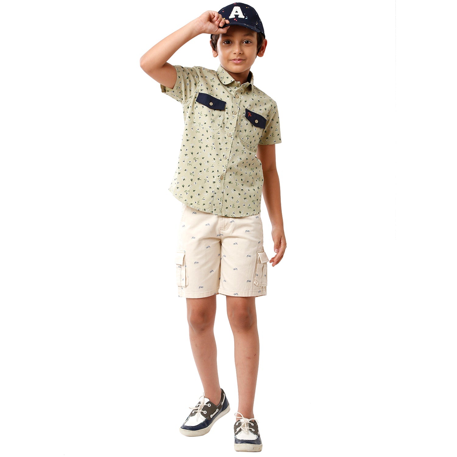 Classic Polo Bro Boys Printed Half Sleeve Slim Fit Light Green Color Shirt - BBSH S2 07 B Shirts Classic Polo 