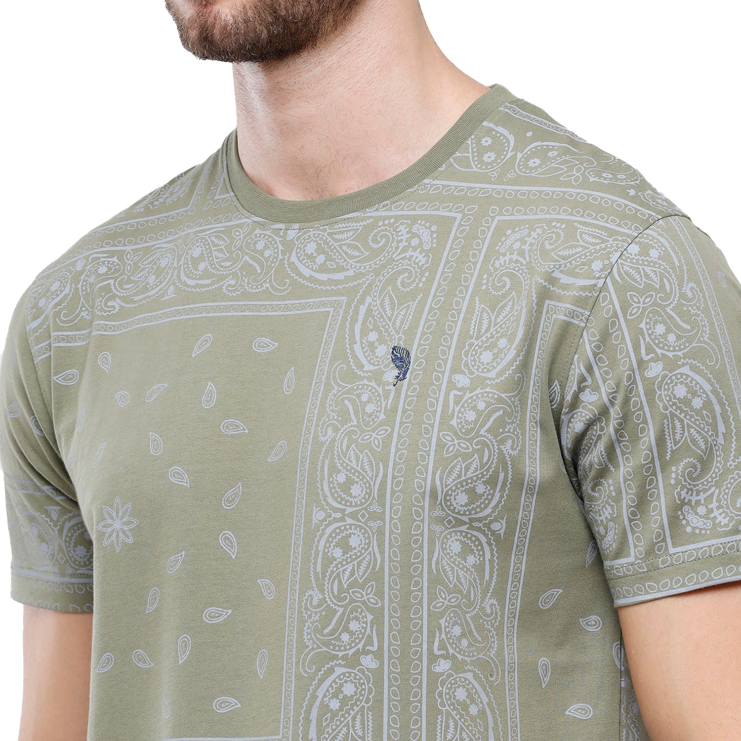 Swiss Club Mens Grey Printed Slim Fit Half Sleeve Round Neck T-Shirt (CUB - 53 A SF C) T-shirt Swiss Club 