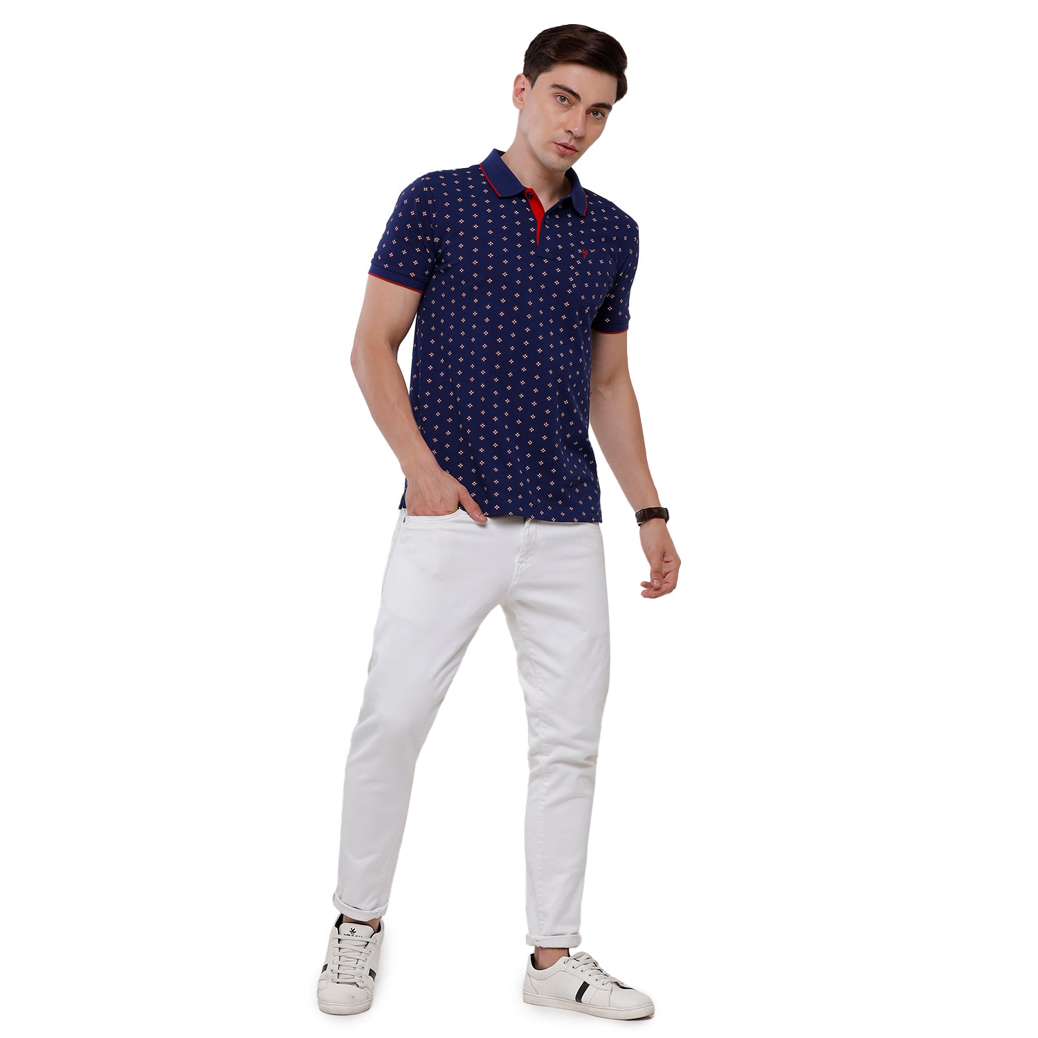Classic Polo Mens Printed Half Sleeve Slim Fit T-Shirt (BEAU - 130 A SF P) T-shirt Classic Polo 