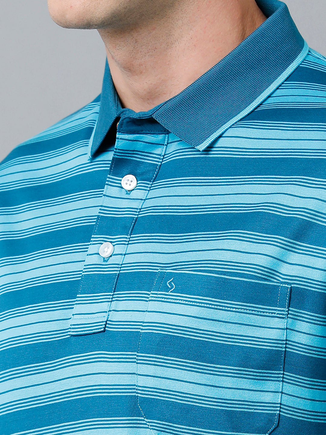 Classic Polo Men's Cotton Half Sleeve Striped Authentic Fit Polo Neck Multicolor Color T-Shirt | Ultimo - 305 A