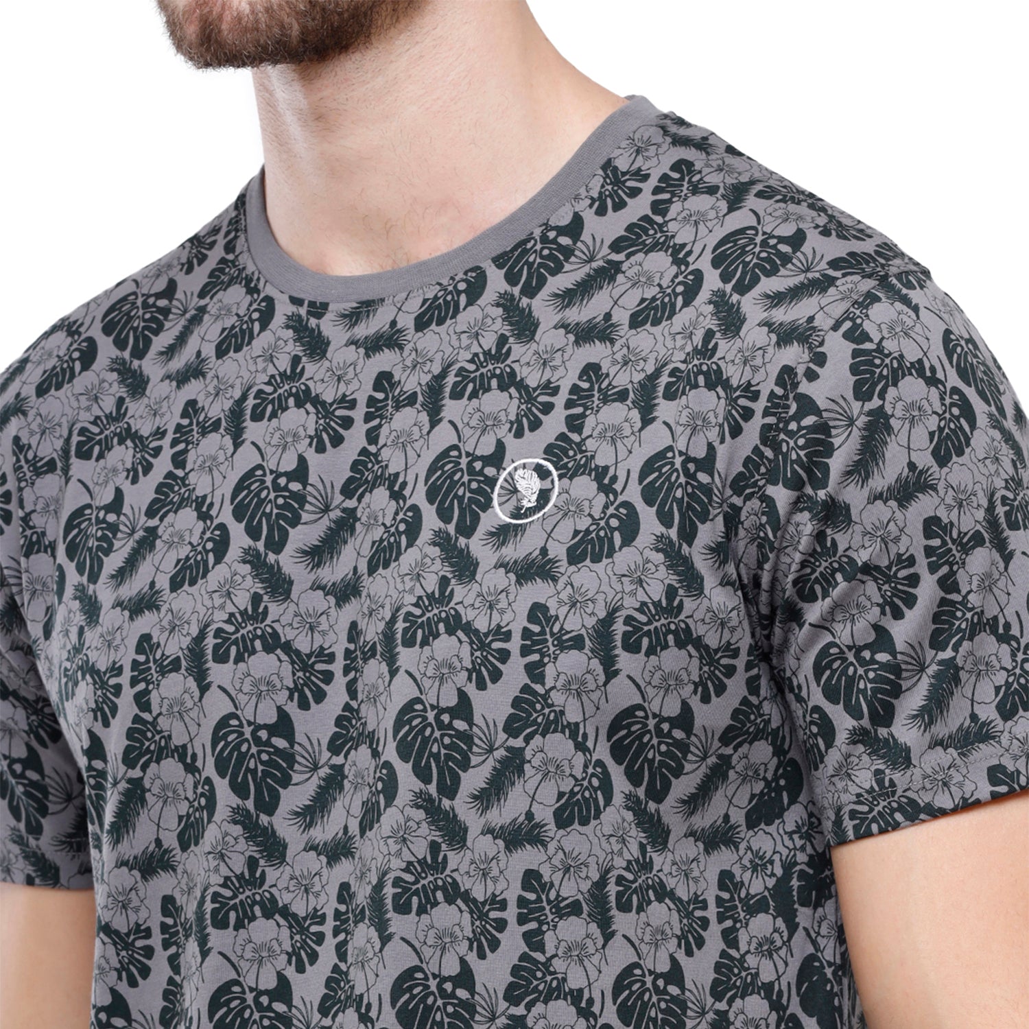 Swiss Club Mens Black Printed Slim Fit Half Sleeve Round Neck T-Shirt (CUB - 55 B SF C) T-shirt Swiss Club 
