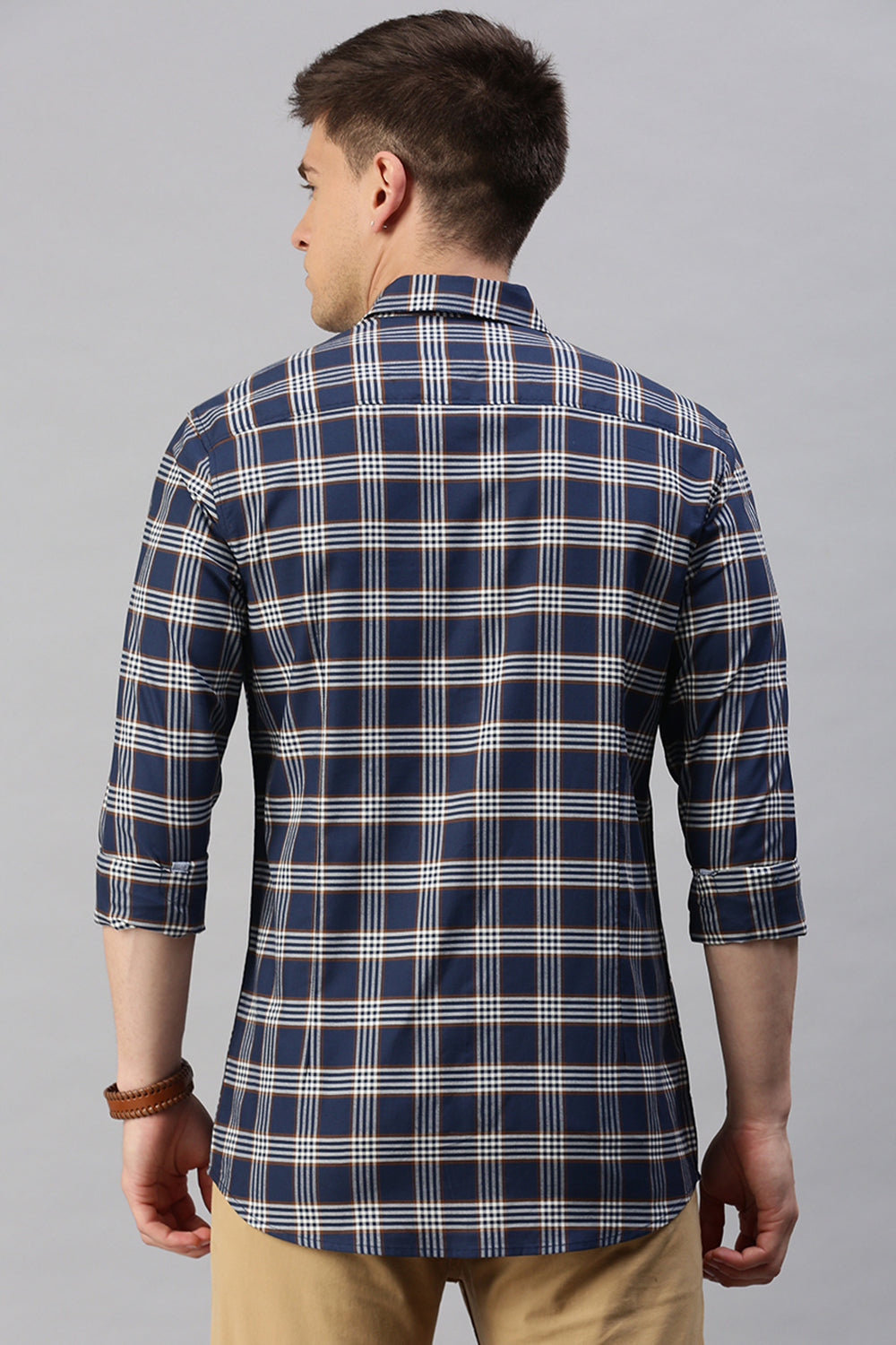 Classic Polo Men's Cotton Full Sleeve Checked Slim Fit Polo Neck Multicolur Woven Shirt | So1-56 A