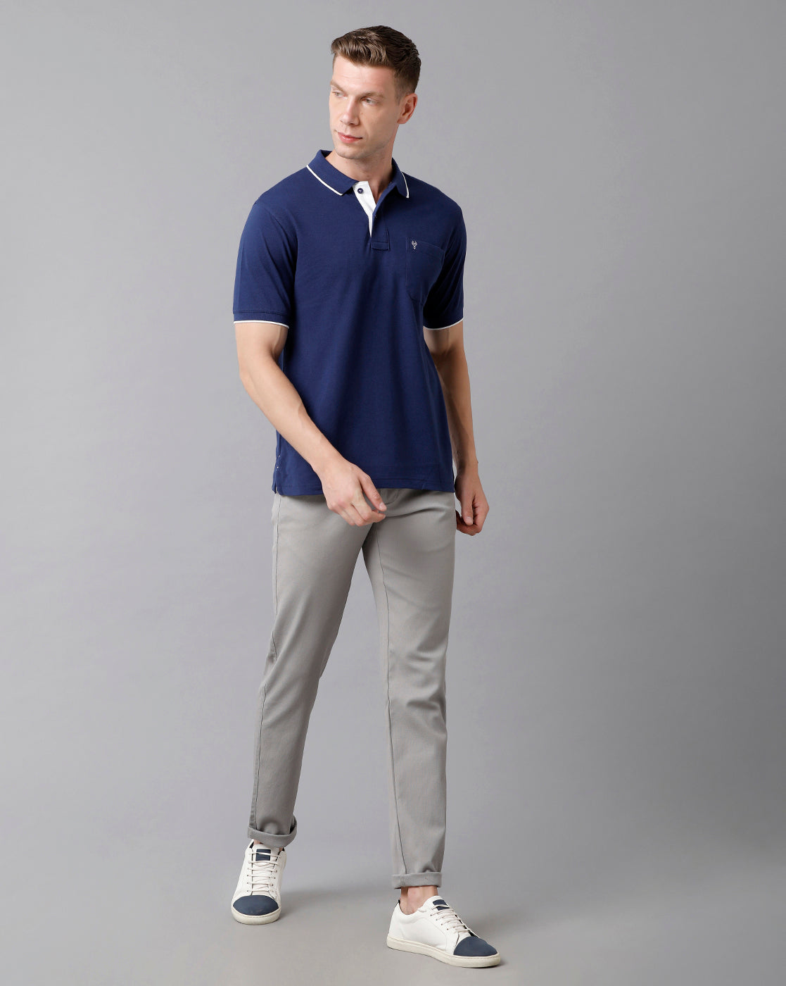 Classic Polo Men's Smart Double Pique Polo Half Sleeve Authentic Fit T-Shirt | Nova - Dark Navy