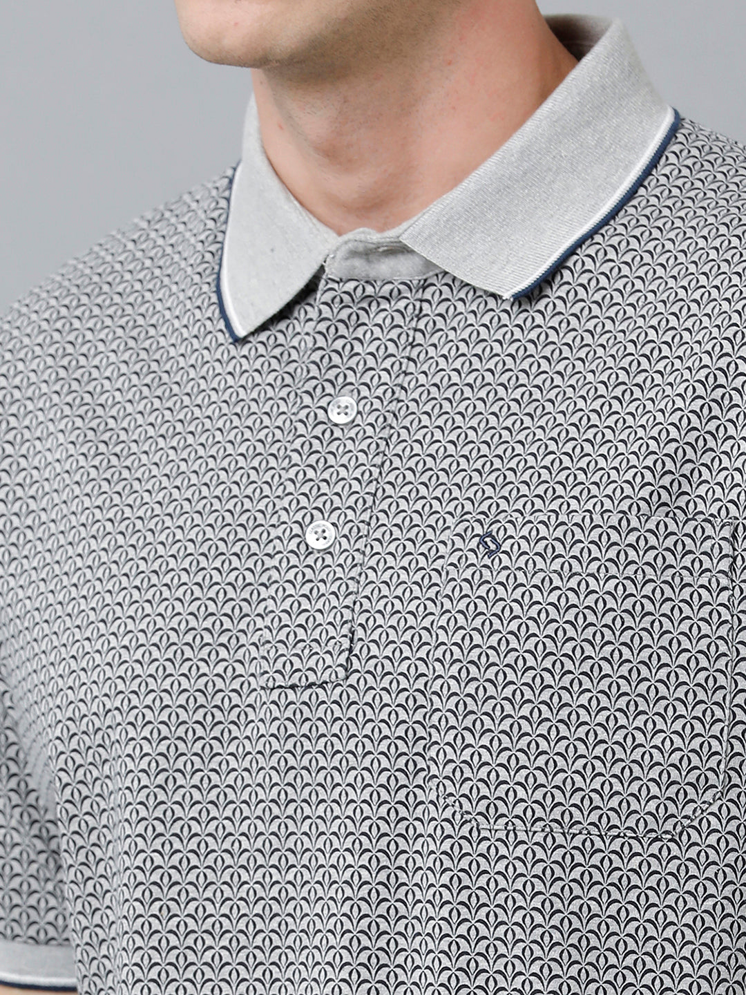 Classic Polo Men's Cotton Half Sleeve Printed Authentic Fit Polo Neck Dark Grey Color T-Shirt | Carve Polo - 03 B