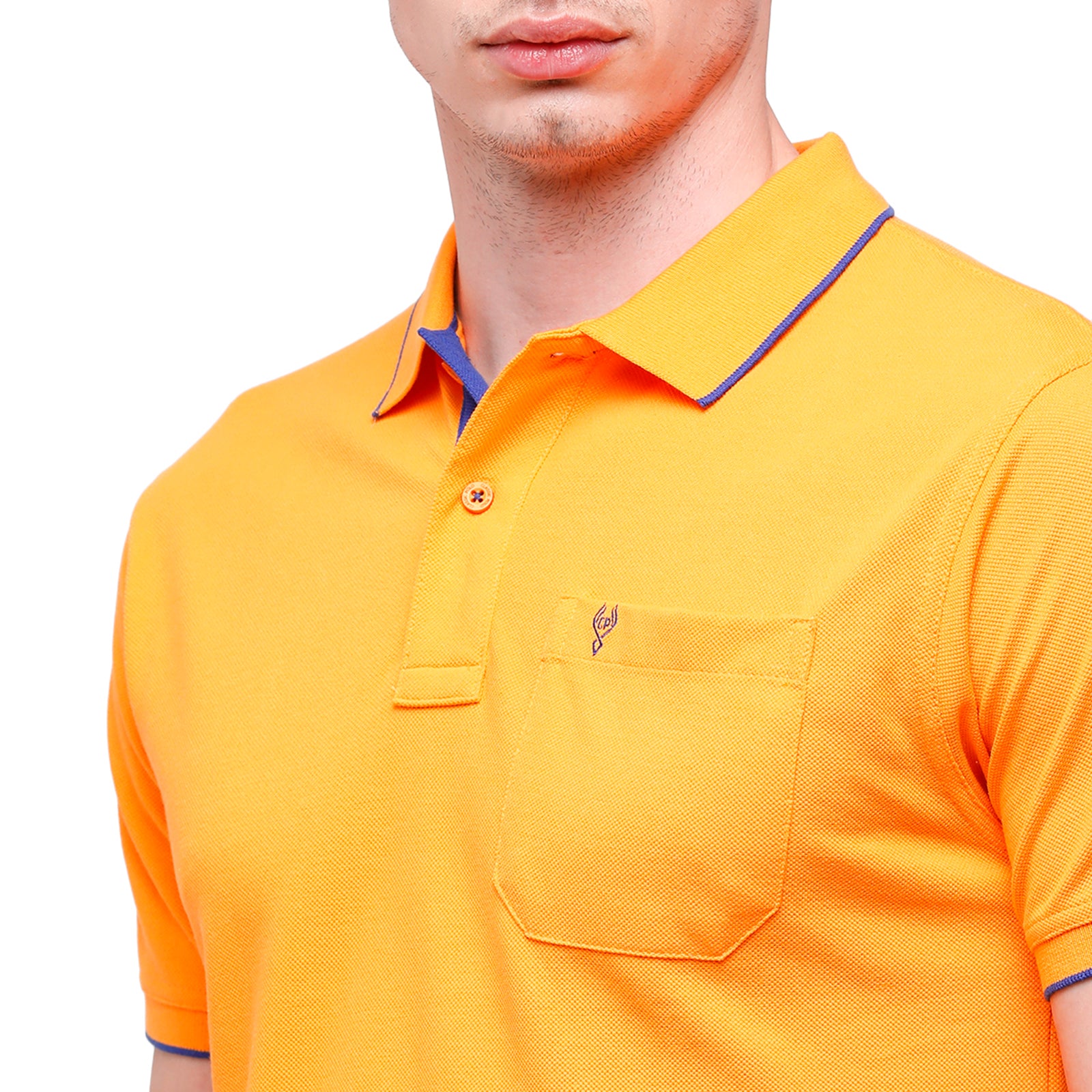 Classic Polo Men's Smart Double Pique Polo Half Sleeve Authentic Fit T-Shirt | Nova - Orange