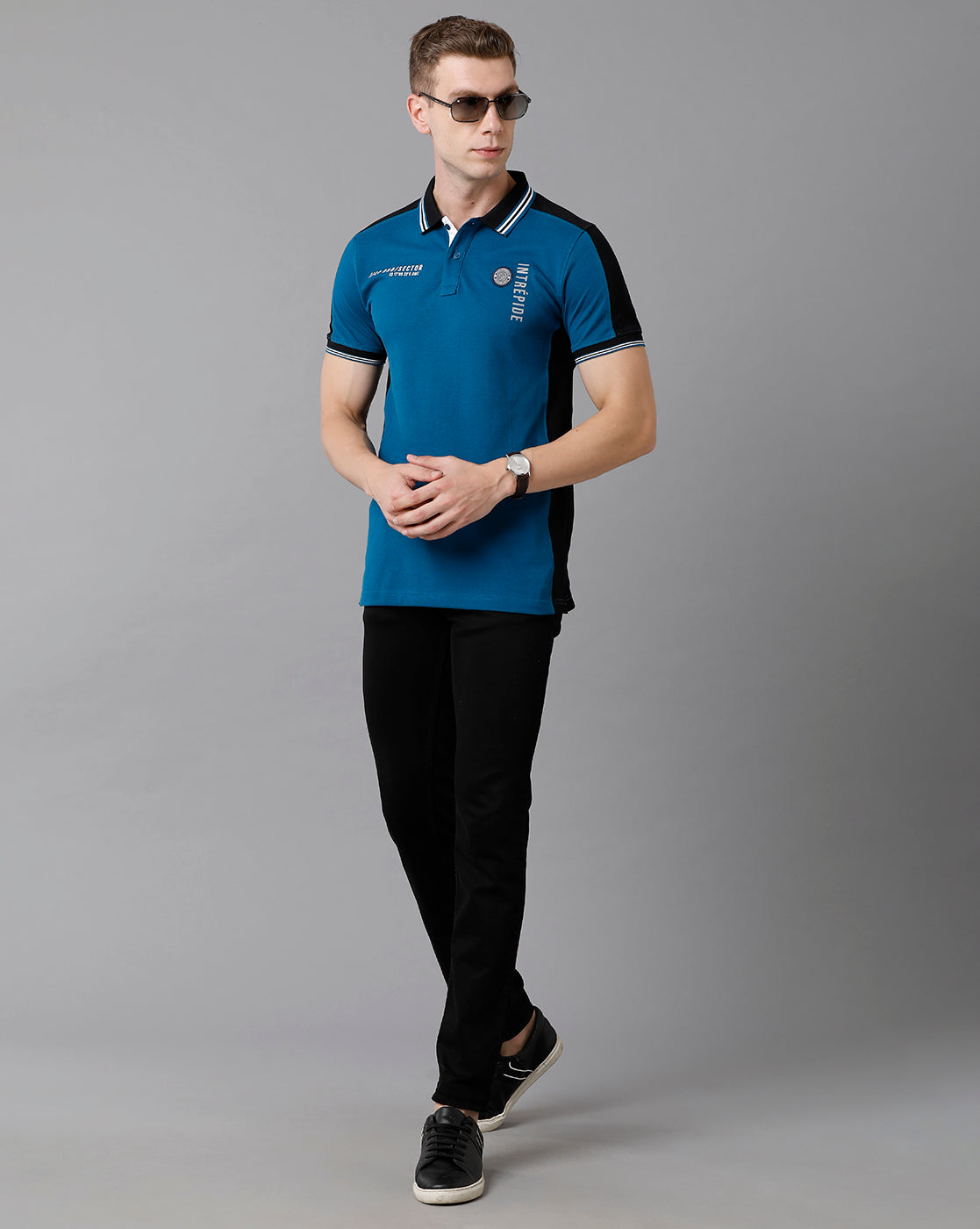 CP BRO Men's Cotton Color Block Slim Fit Multicolor T-Shirt | Brp - 338 A
