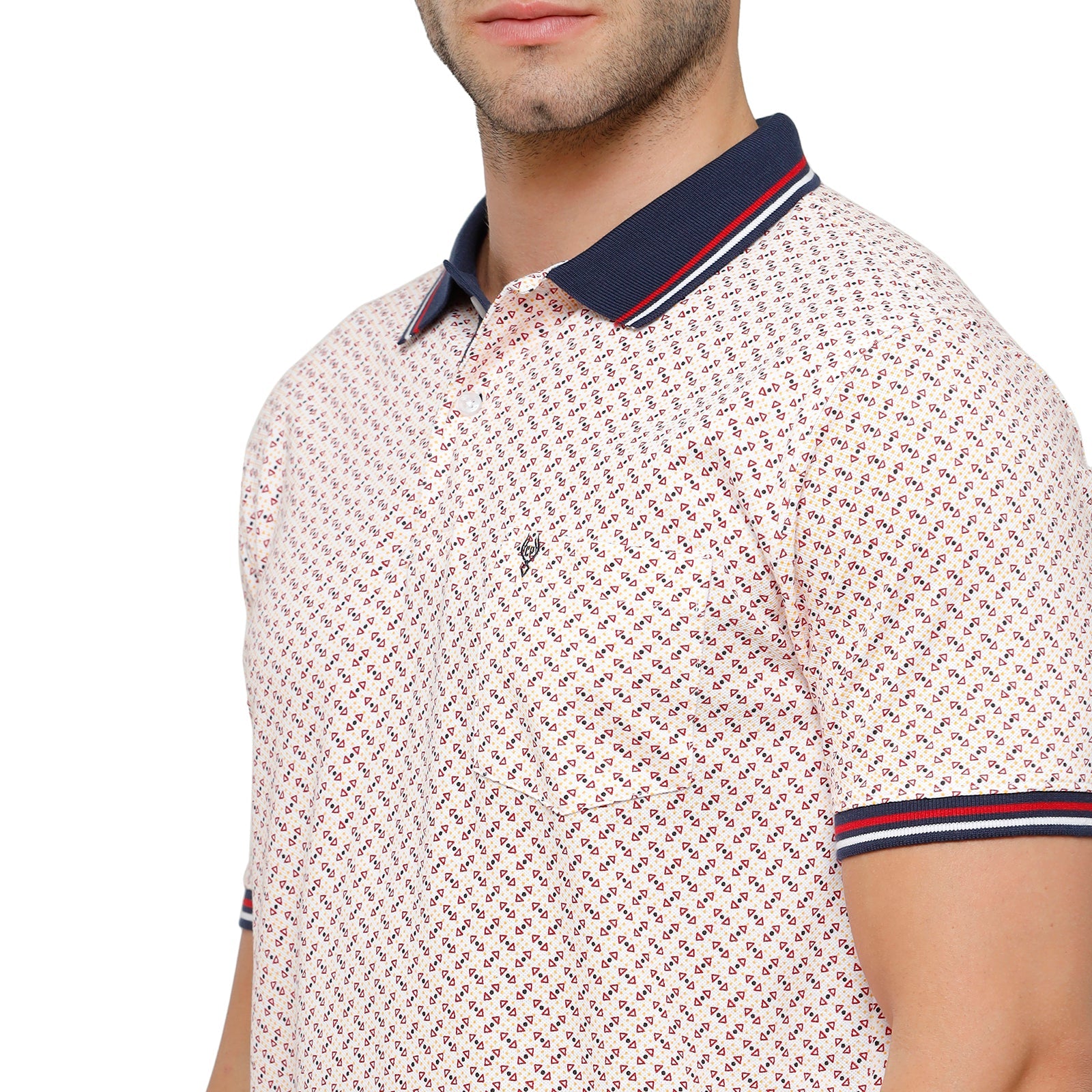 Classic Polo Mens Graphic Slim Fit Polo Neck Mild Pink Colour T-Shirt - PRM 688A T-shirt Classic Polo 