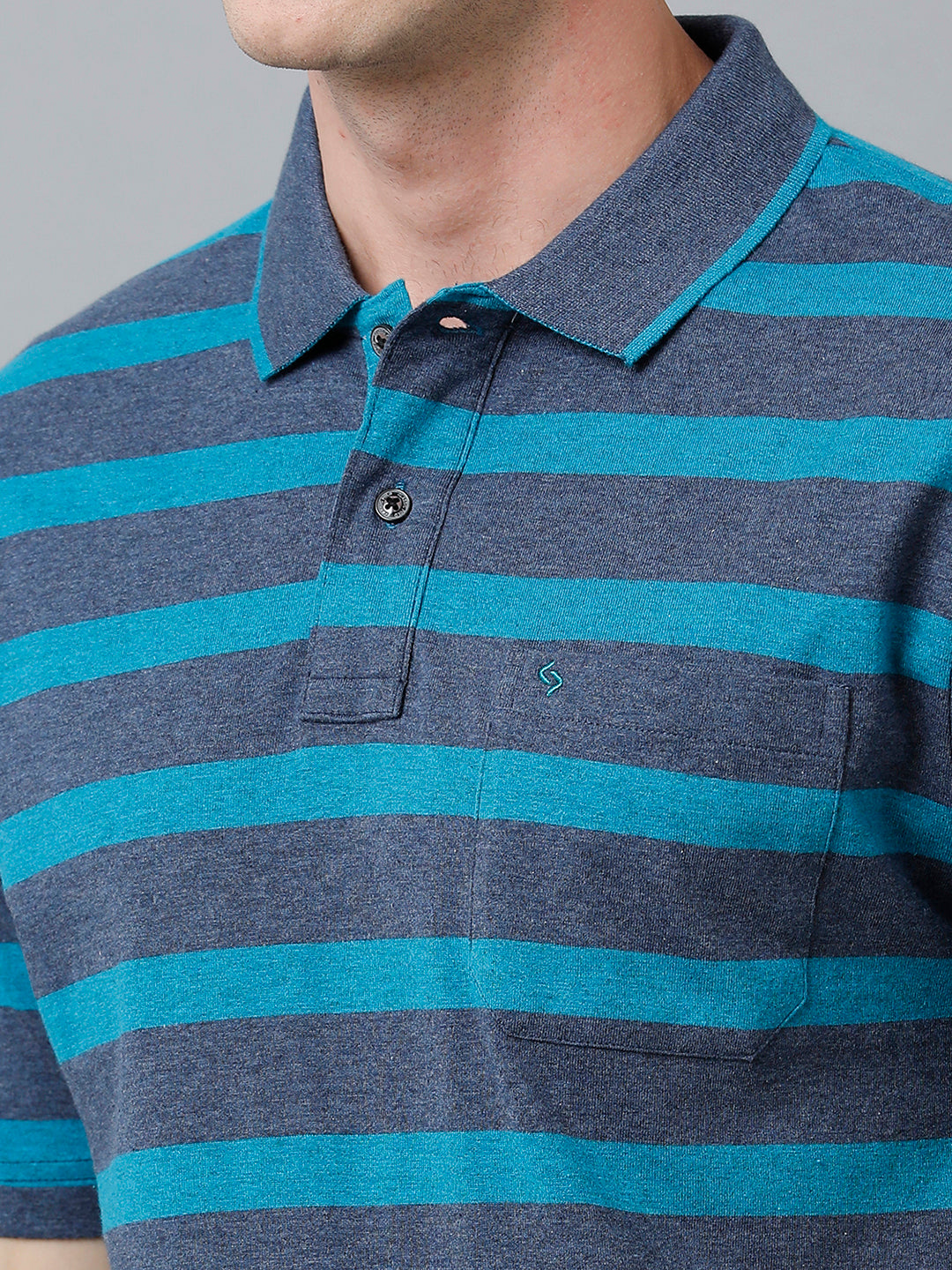 Classic Polo Men's Cotton Blend Half Sleeve Striped Authentic Fit Polo Neck Multicolor Color T-Shirt | Mel - 224 A