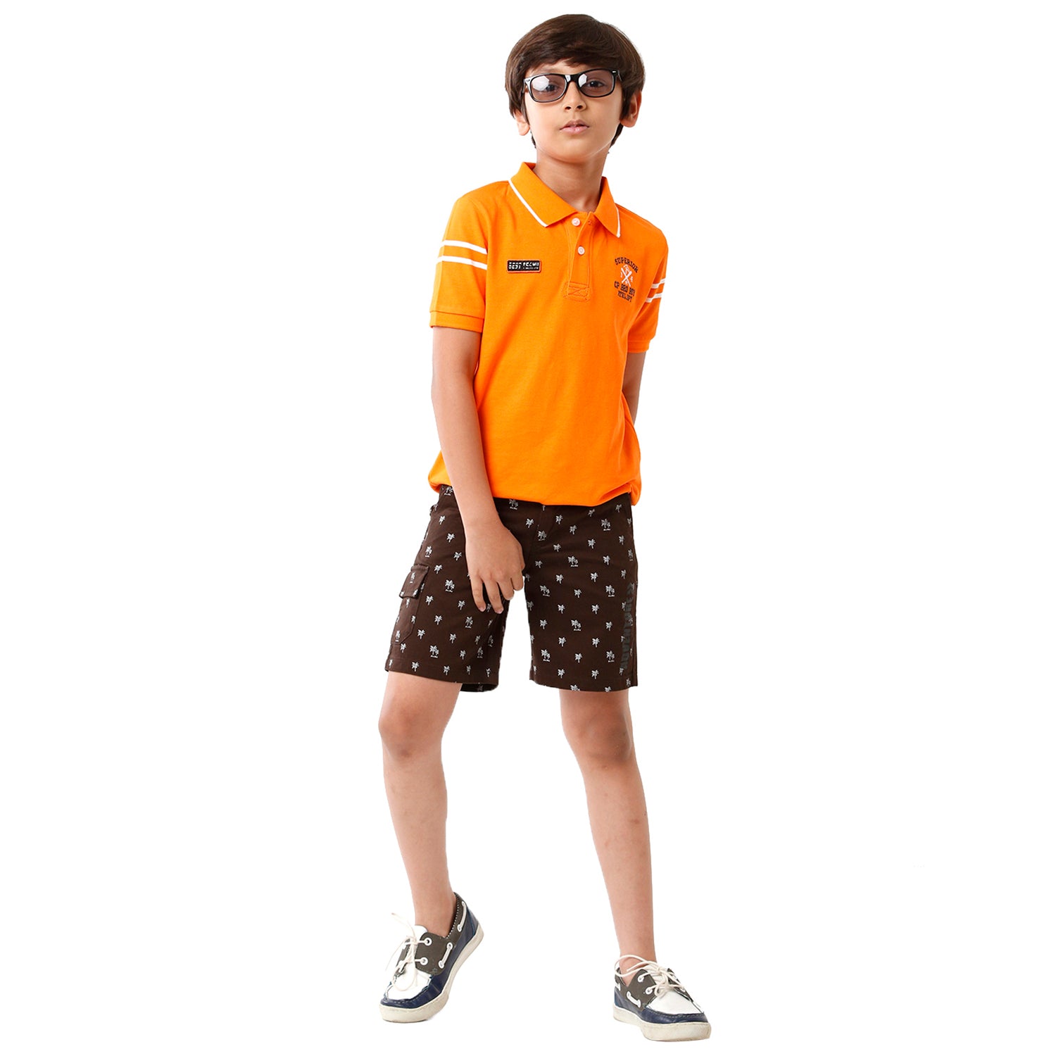 Classic Polo Bro Boys Printed Slim Fit Brown Color Cotton Shorts - BBSHRT S2 1C Shorts Classic Polo 