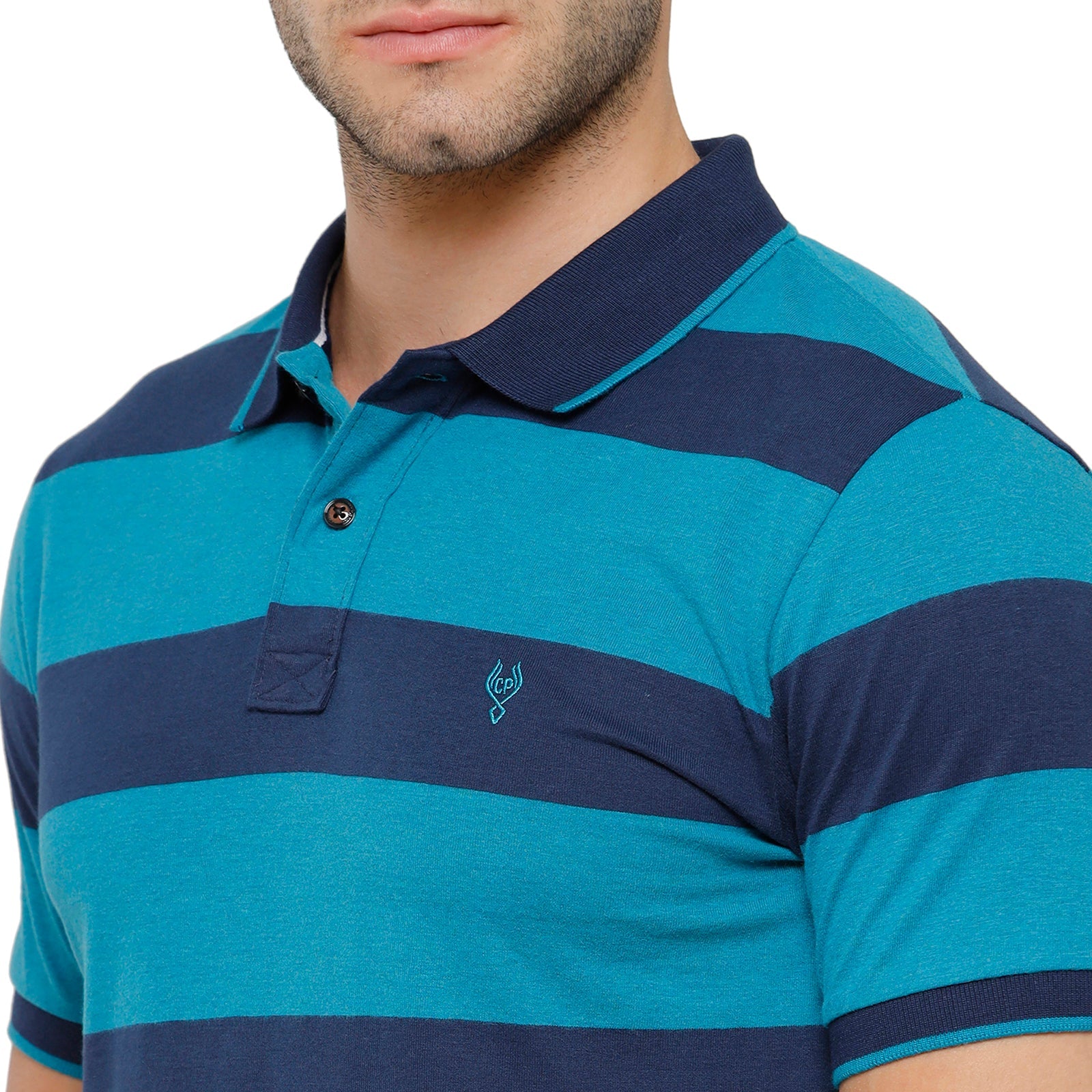 Classic Polo Mens Stripped Half Sleeve Slim Fit Polo Neck T-Shirt Cpeg 275B T-shirt Classic Polo 